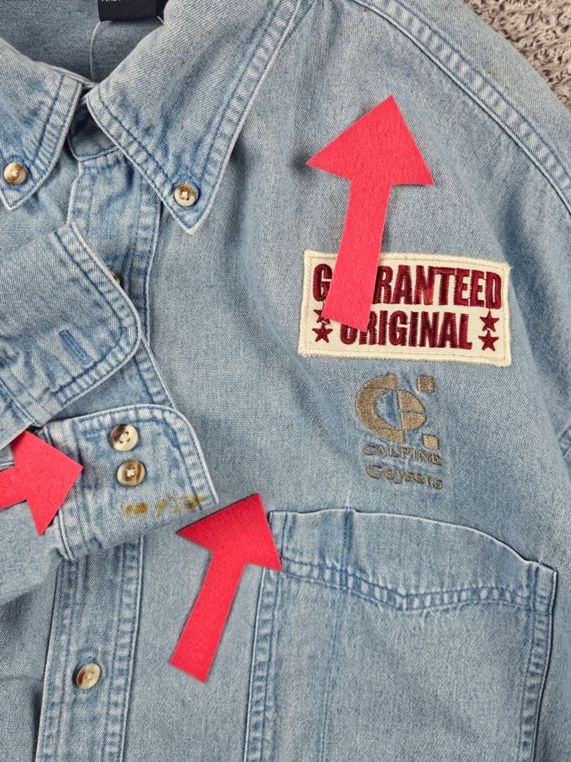 VANTAGE 크롭밴딩 커스텀 데님 셔츠 ( XL ) / 11635 상품이미지7