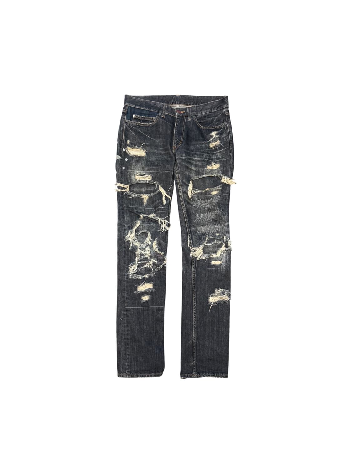 Tetei 00s archive distressed grunge deni 상품이미지1