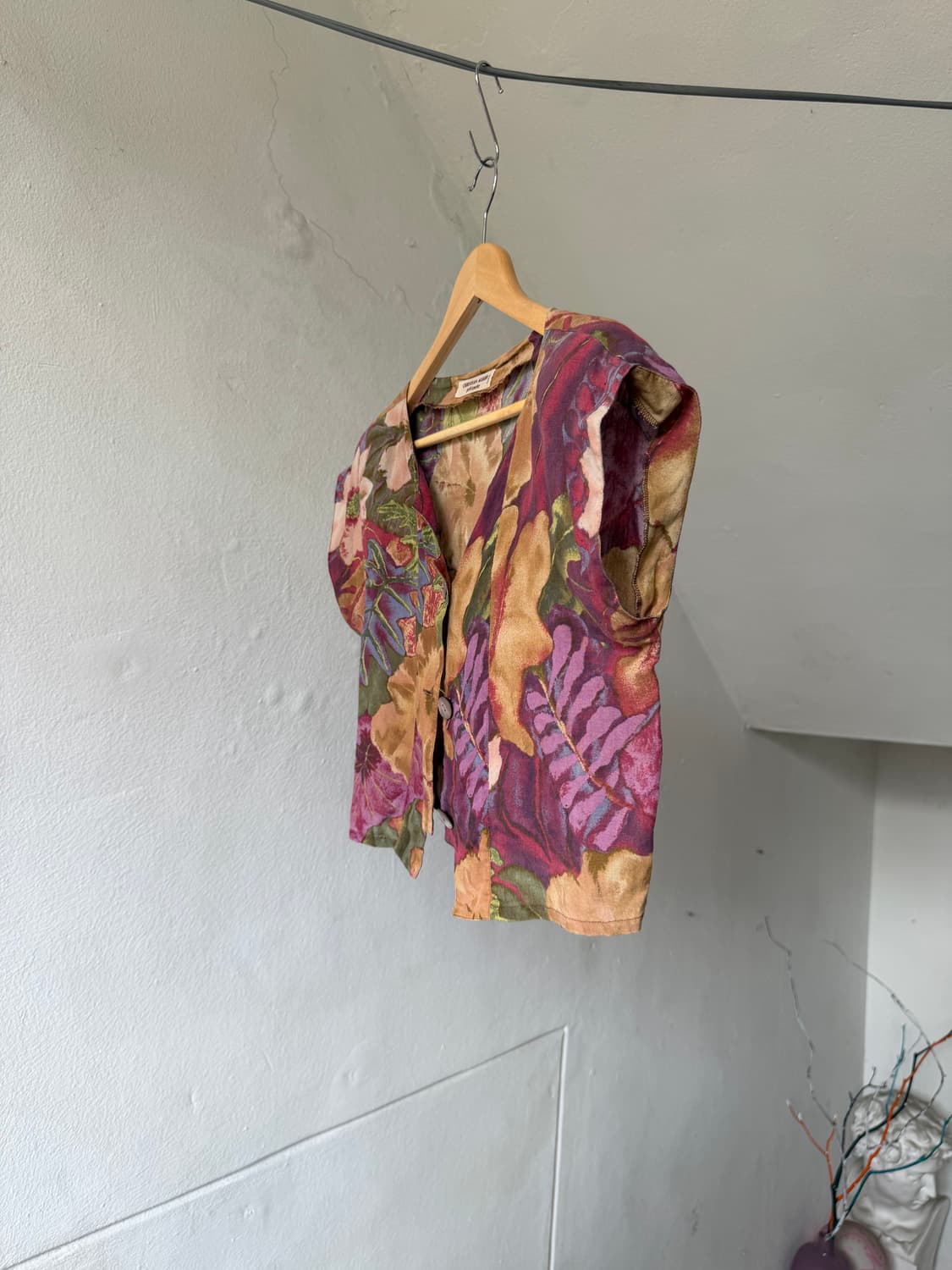 MADE IN PARIS 플라워 리넨 크롭 블라우스 상품이미지4