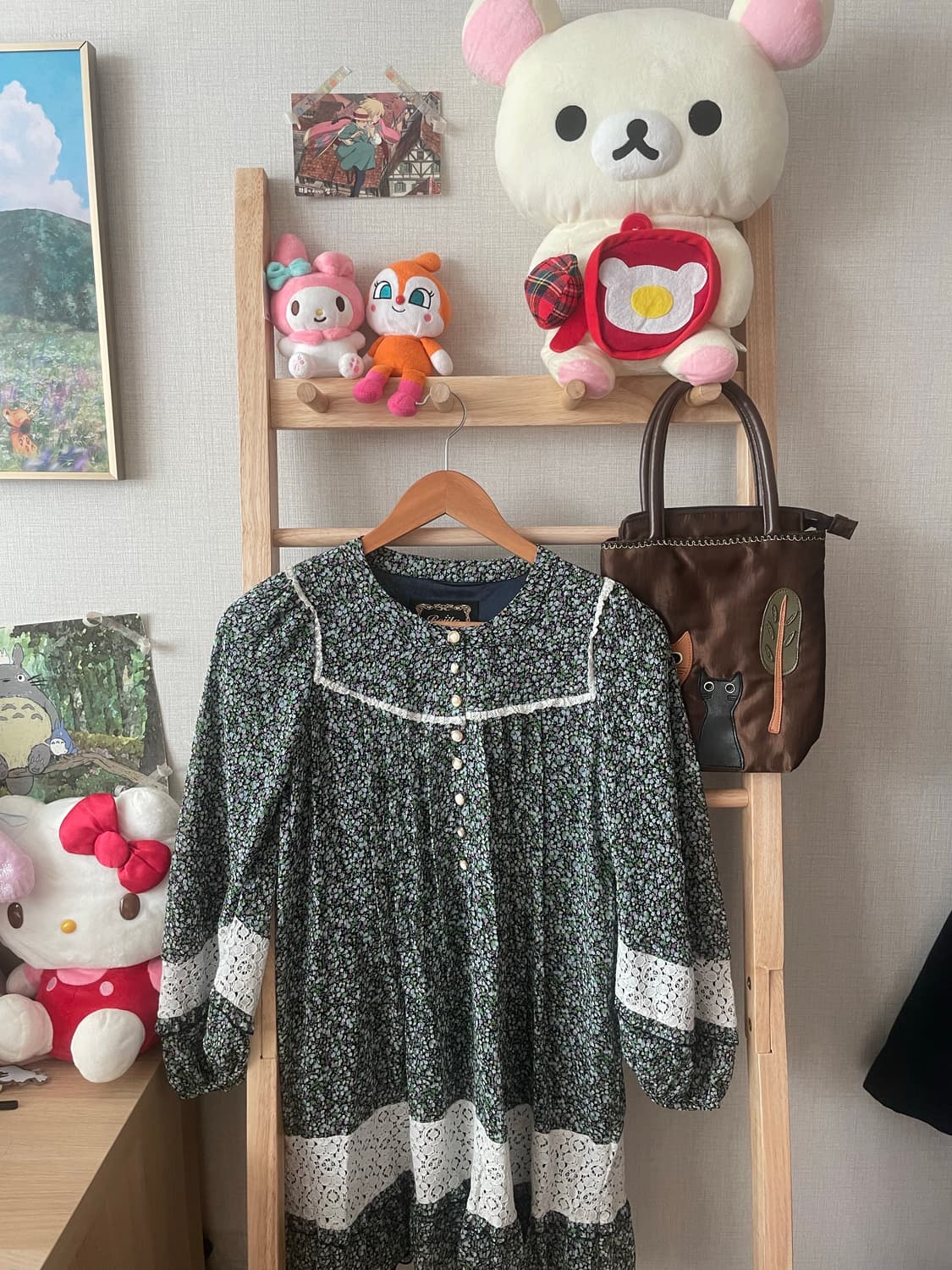 모리걸 빈티지 지브리 원피스 set 🩶💚🍀 상품이미지2