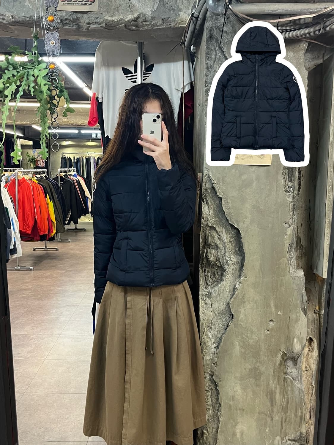 아베크롬비 후드 패딩 자켓 네이비 키즈 L #csz1972 상품이미지1