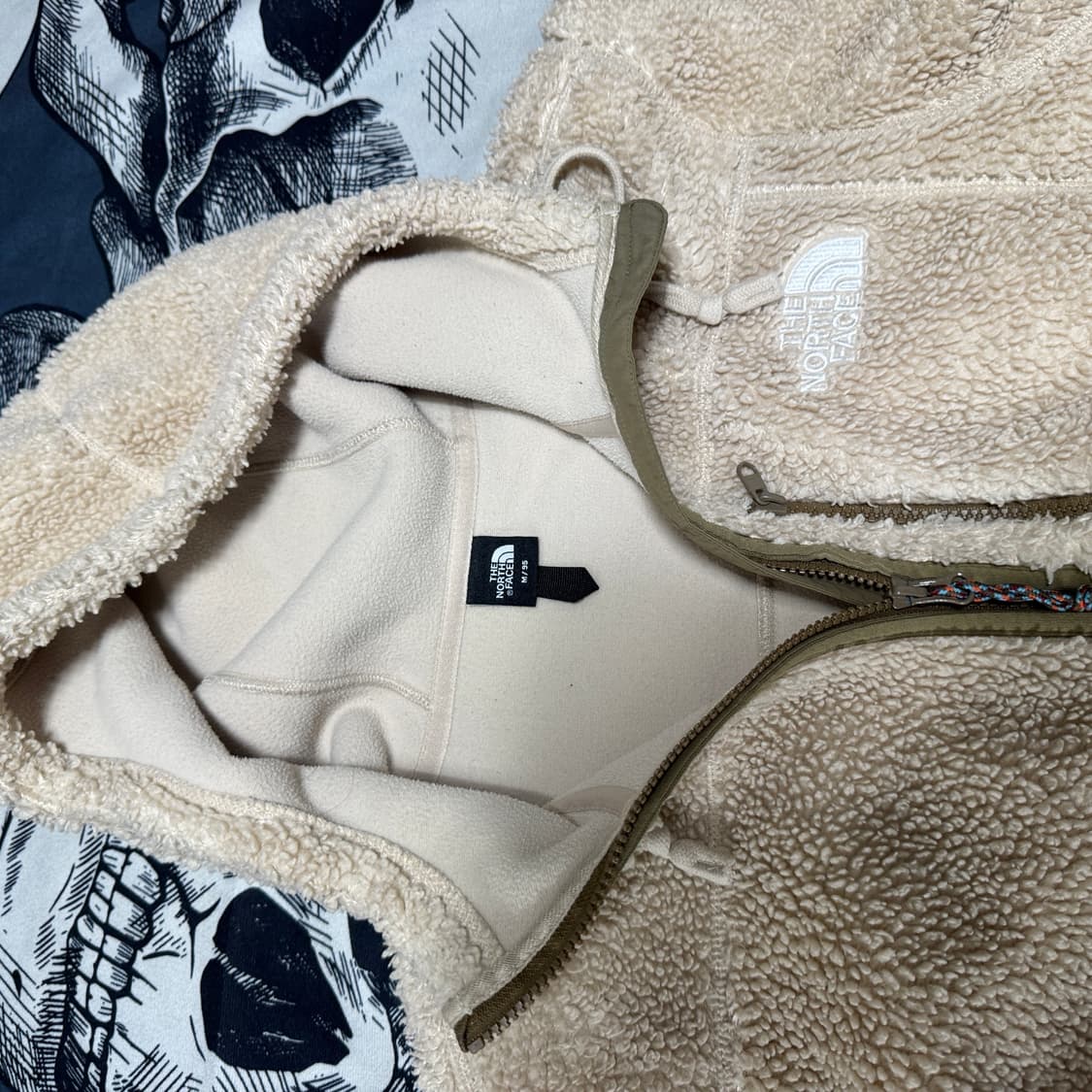 노스페이스 뽀글이 후리스 후드 집업 M95사이즈 상품이미지3