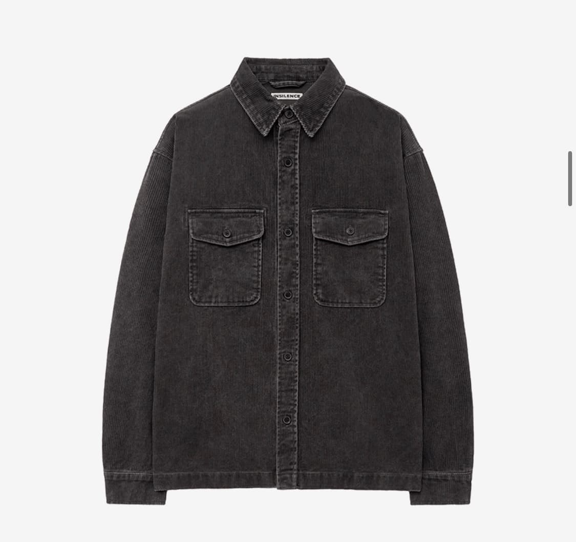 인사일런스 피그먼트 코듀로이 셔츠 차콜 L 상품이미지5