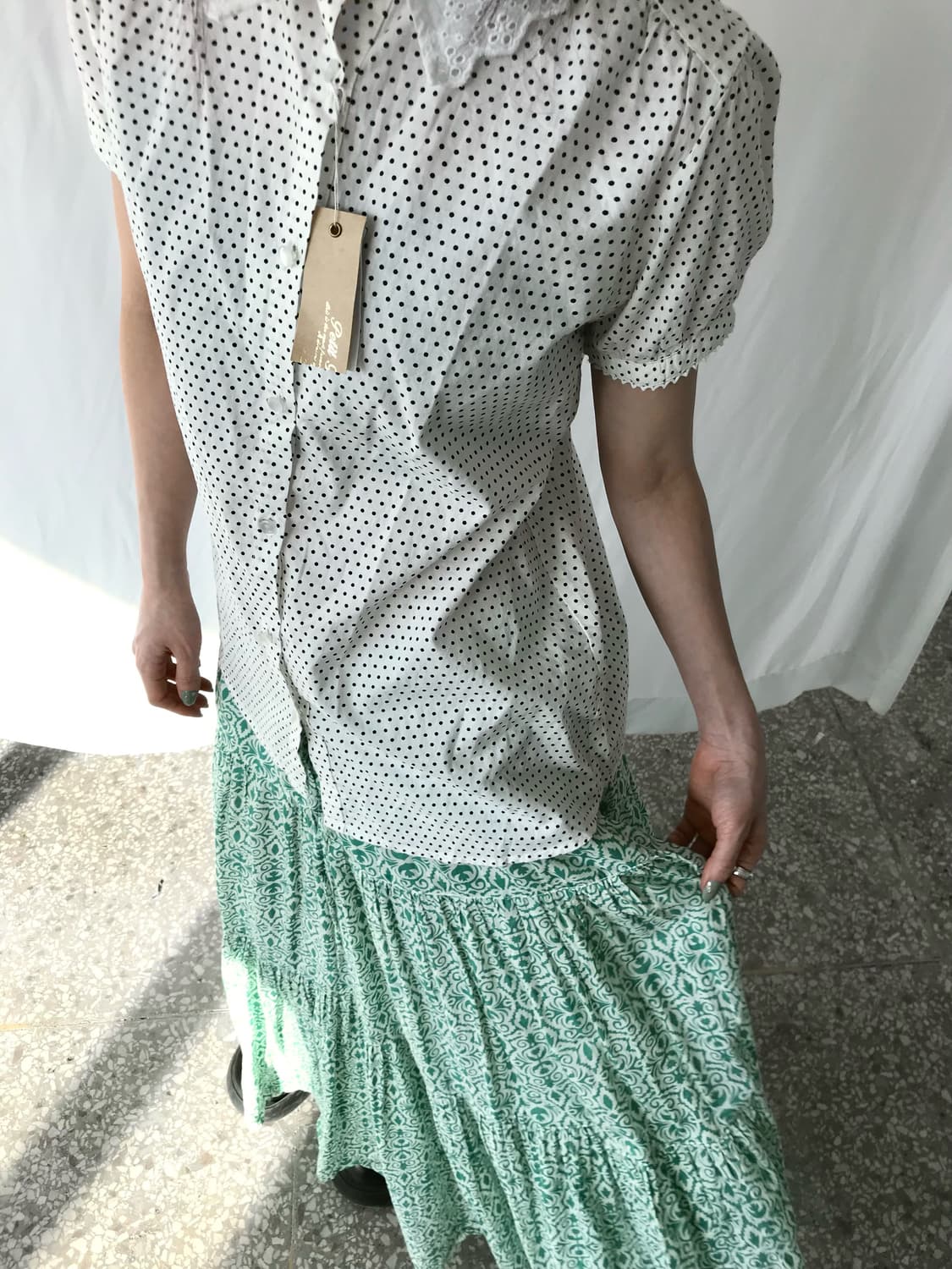 도트 레이스 블라우스 상품이미지2