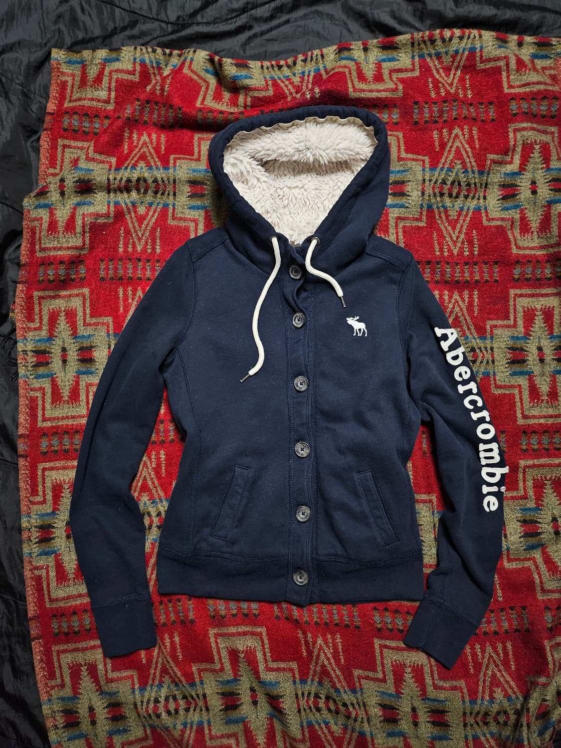 아베크롬비 울프죠 네이비 후드 점퍼 상품이미지1