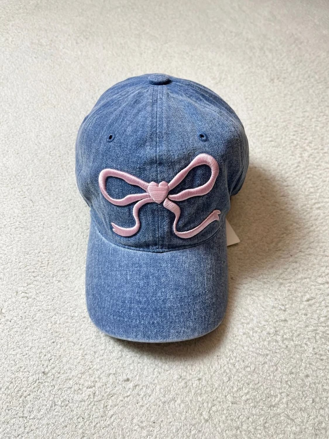 론론 RONRON 피그먼트 리본 자수 로고 볼캡 Q1290 상품이미지3