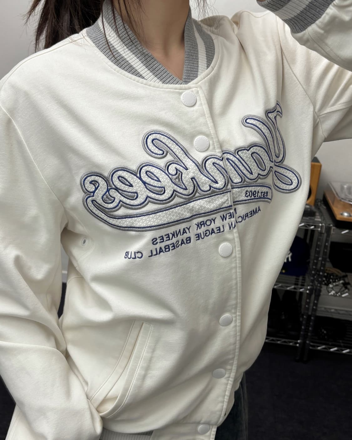 MLB 00s 뉴욕 양키즈 화이트 스타디움 자켓 상품이미지2