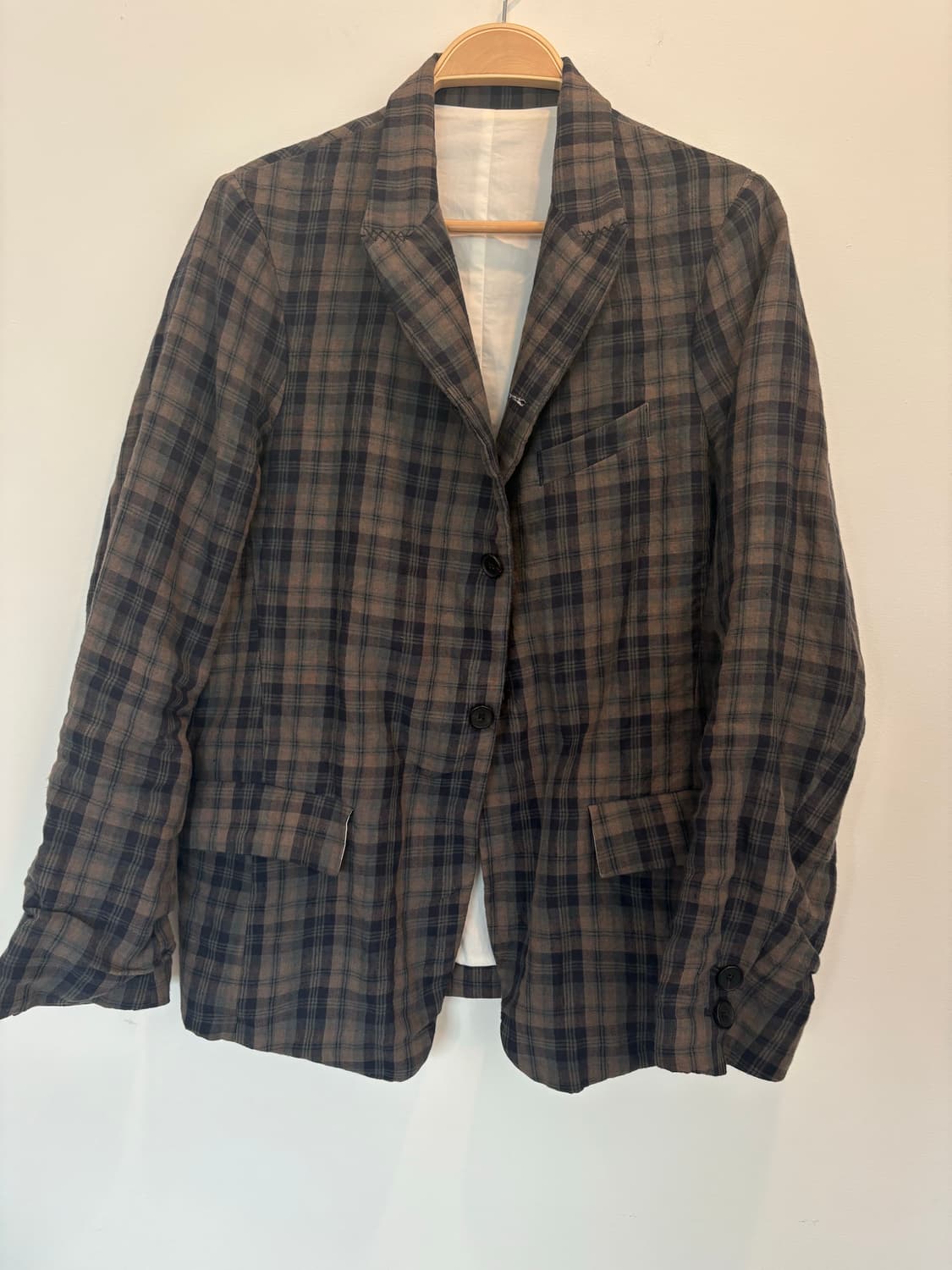 Bergfabel linen farmer check jacket 상품이미지8