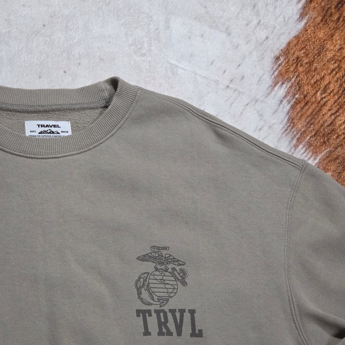 빈티지 트레벌 아미 오버핏 맨투맨 상품이미지2