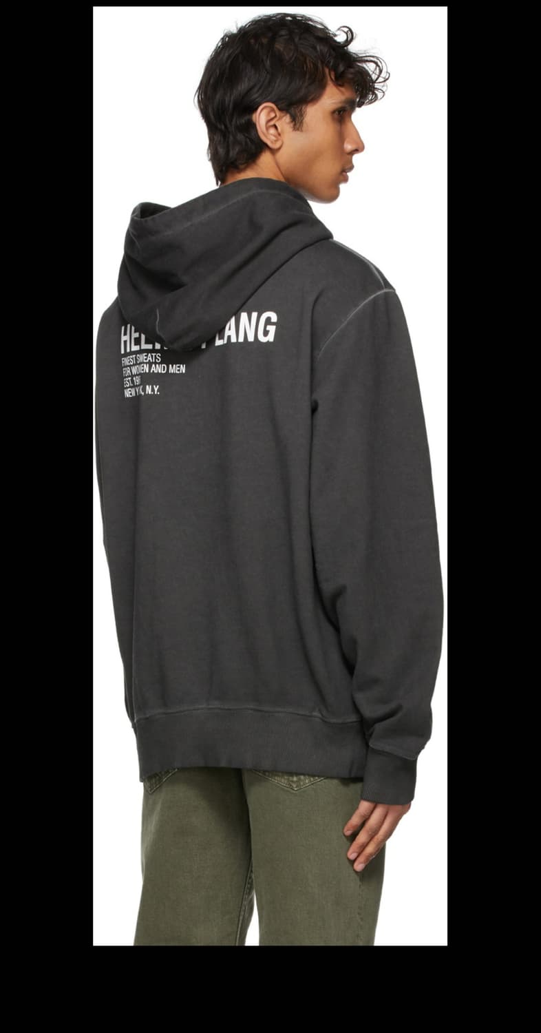 [새제품]XL 헬무트랭 후드티 차콜그레이 가먼트다잉 후디 맨투맨 백로고 상품이미지1