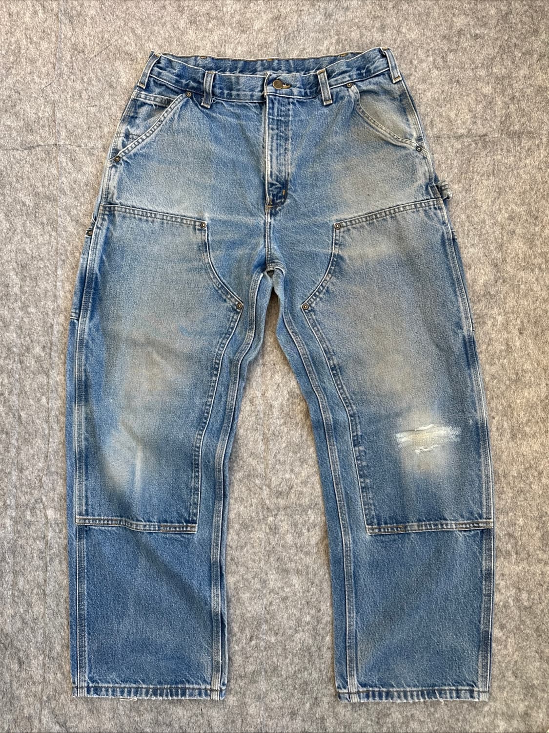 [34X30] 칼하트 B73 DST 더블니 데님 팬츠 던가리 핏 상품이미지1