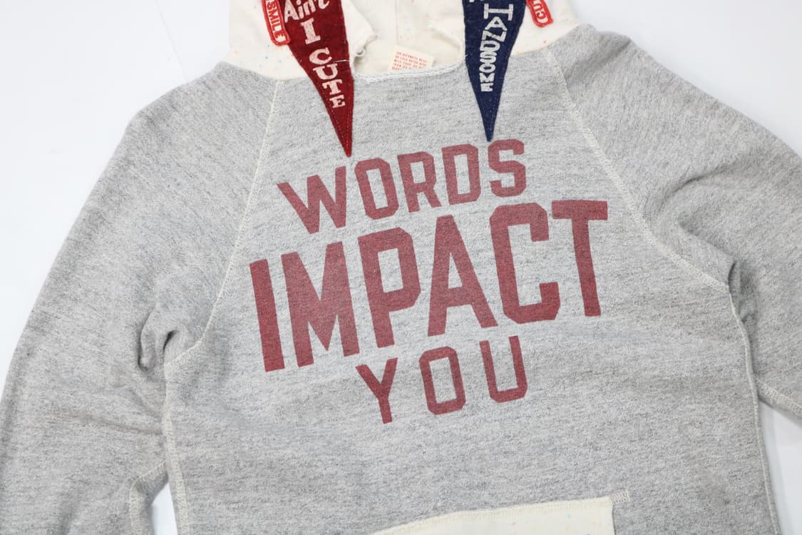 데님 던가리 빈티지 레터링 믹스 후드 스웻셔츠 상품이미지3