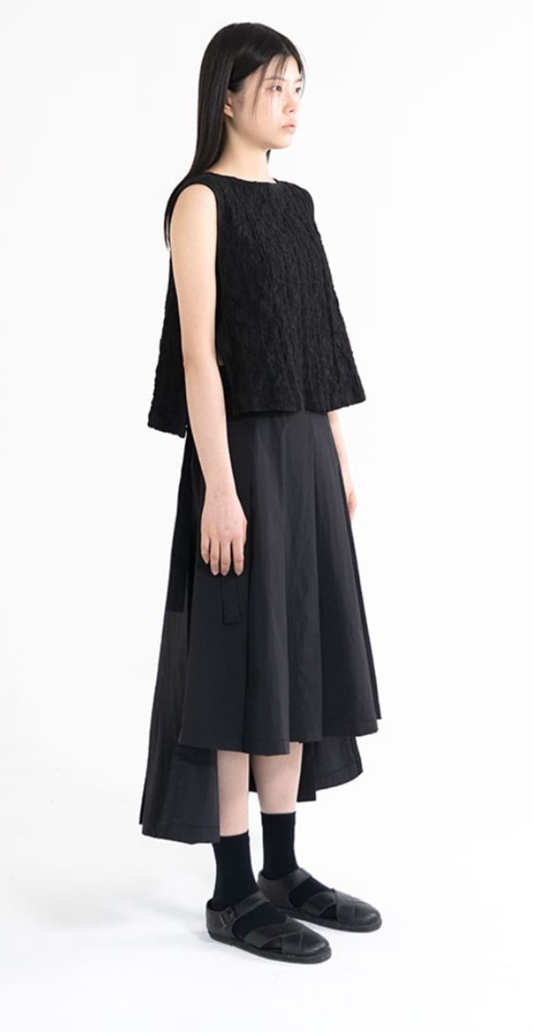 새상품) 유노이아 플리츠 스커트 s사이즈 high low 상품이미지5