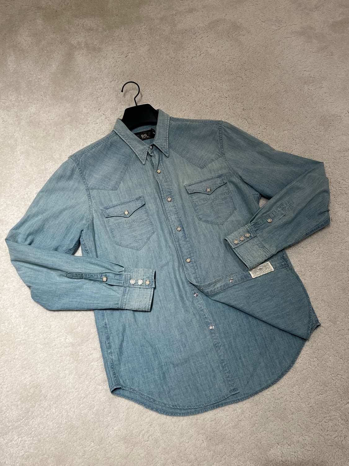 더블알엘 샴브레이 콘초 웨스턴 셔츠 상품이미지1