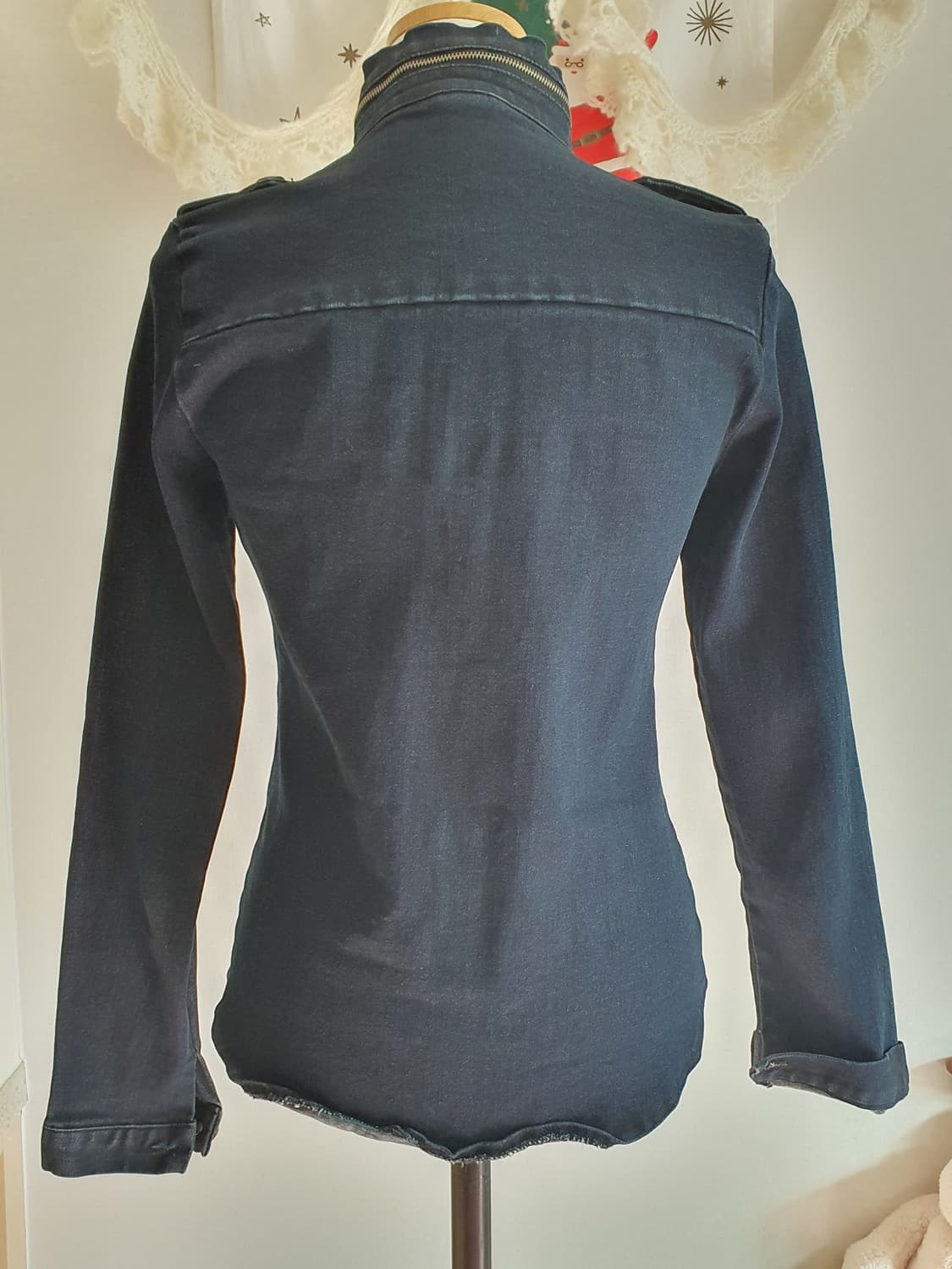 [y2k] 블랙 데님 긴팔 셔츠 스타일 자켓 상품이미지3