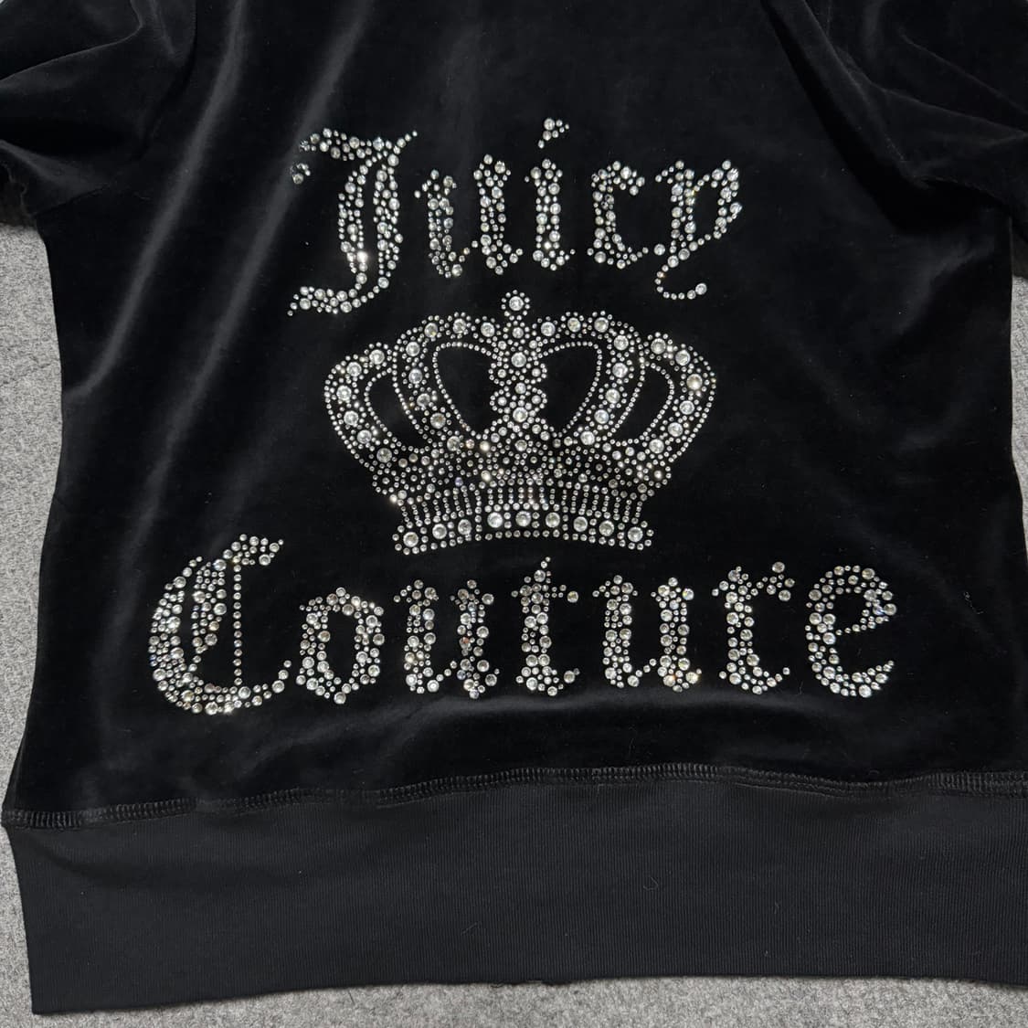 쥬시꾸뛰르 블랙 벨벳 후드집업 s 상품이미지2