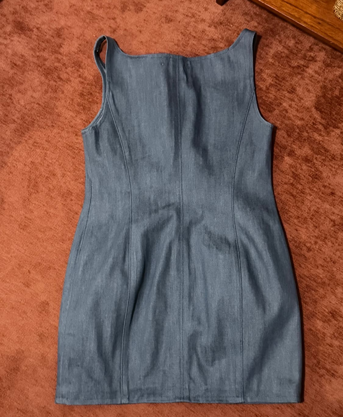 [아모멘토 amomento] 데님 원피스 베스트 블루 상품이미지8