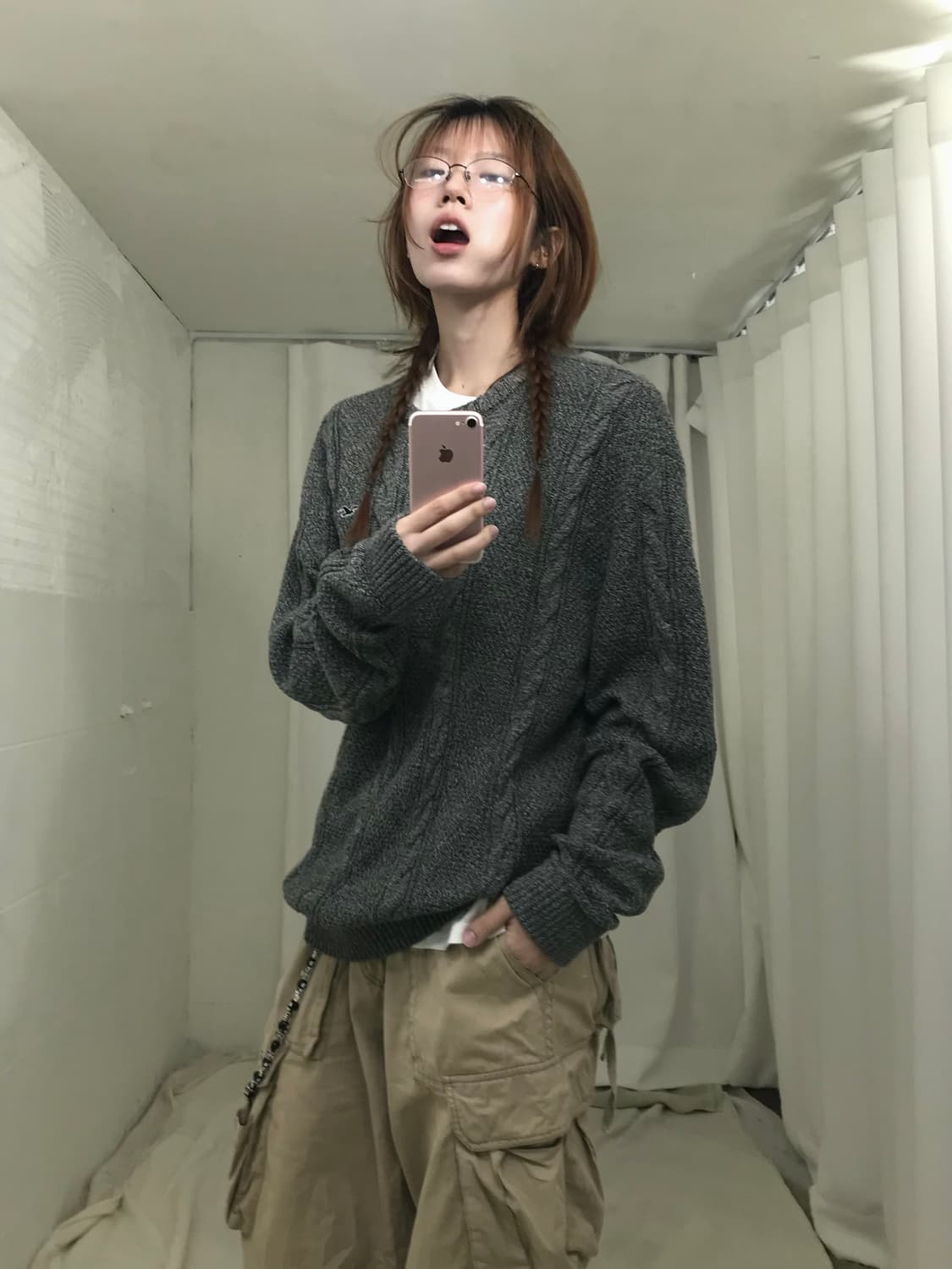 홀리스터 그레이 케이블 니트 상품이미지1