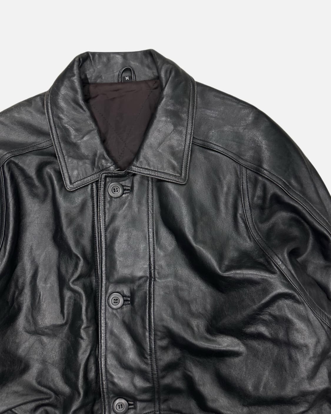 sheep skin black leather coat 상품이미지3