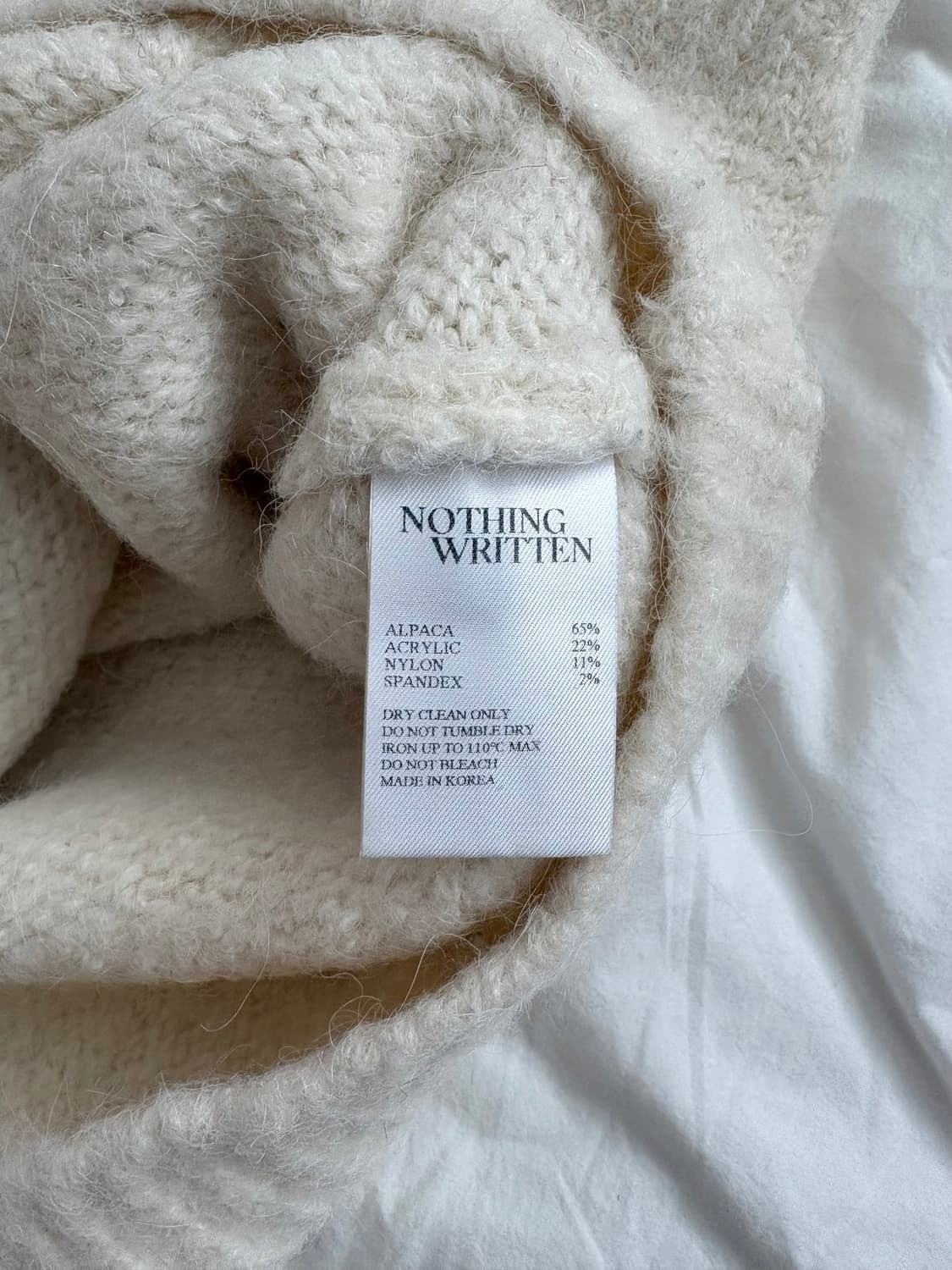 낫띵리튼 볼륨 알파카 가디건 아이보리 상품이미지10