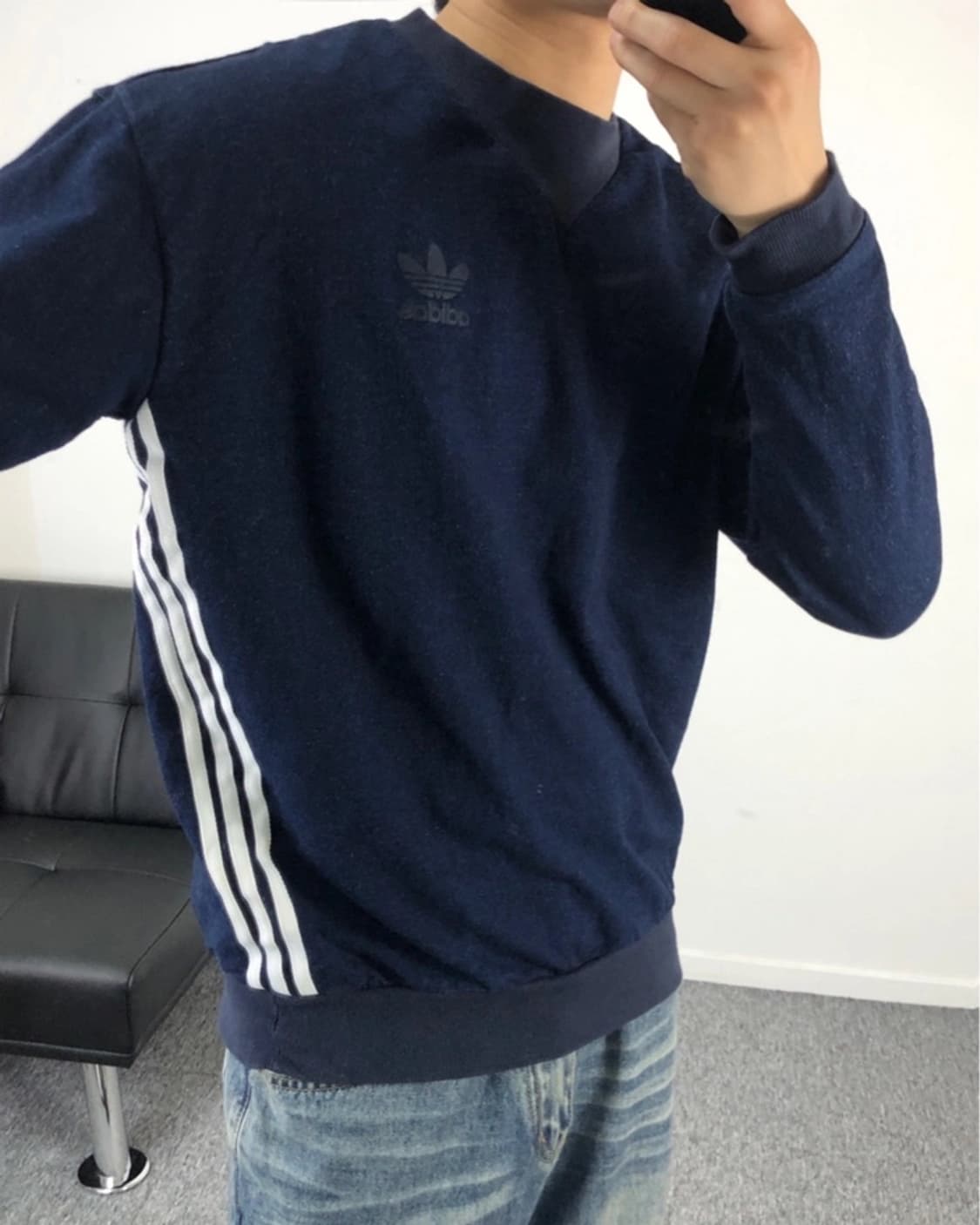 아디다스 정품 인디고 삼선 맨투맨 상품이미지1