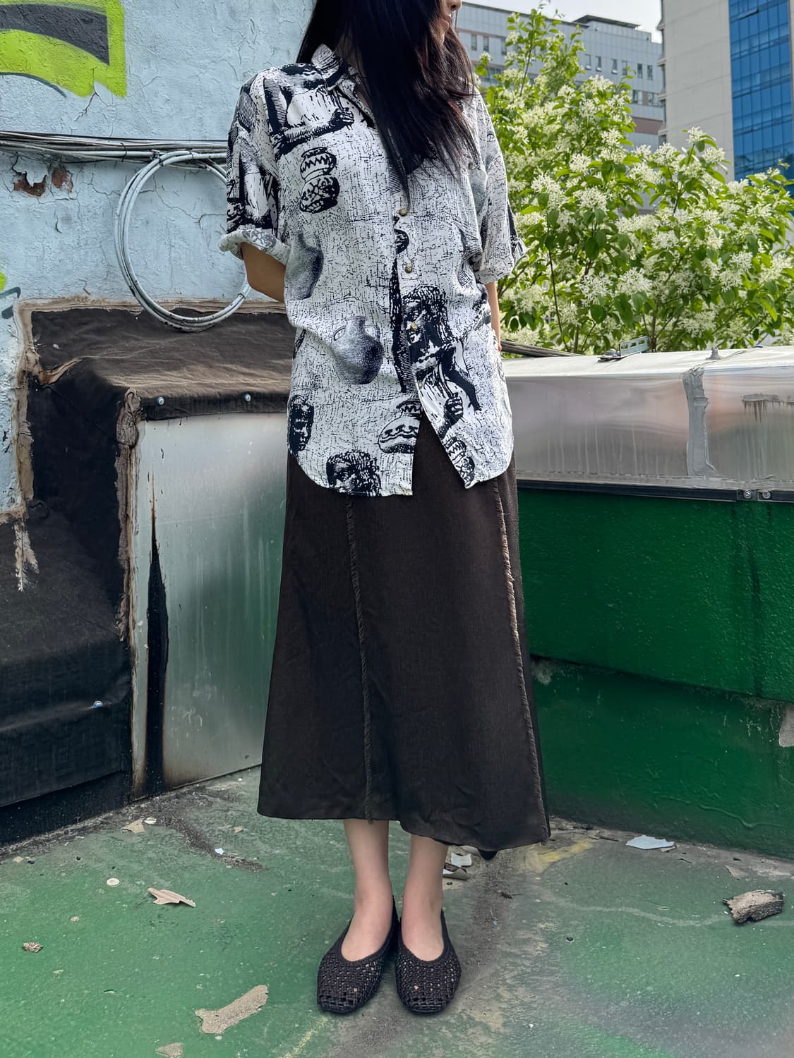 Marc daniels 도기 패턴 반팔 셔츠 상품이미지1