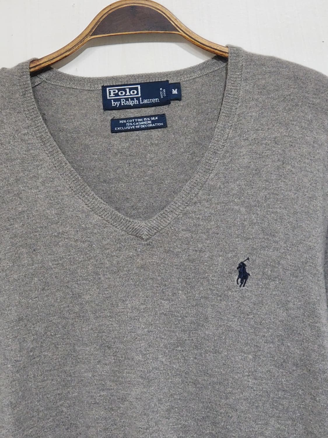 (M) 랄프로렌 폴로 니트 그레이 면 실크 캐시미어 스웨터  상품이미지2