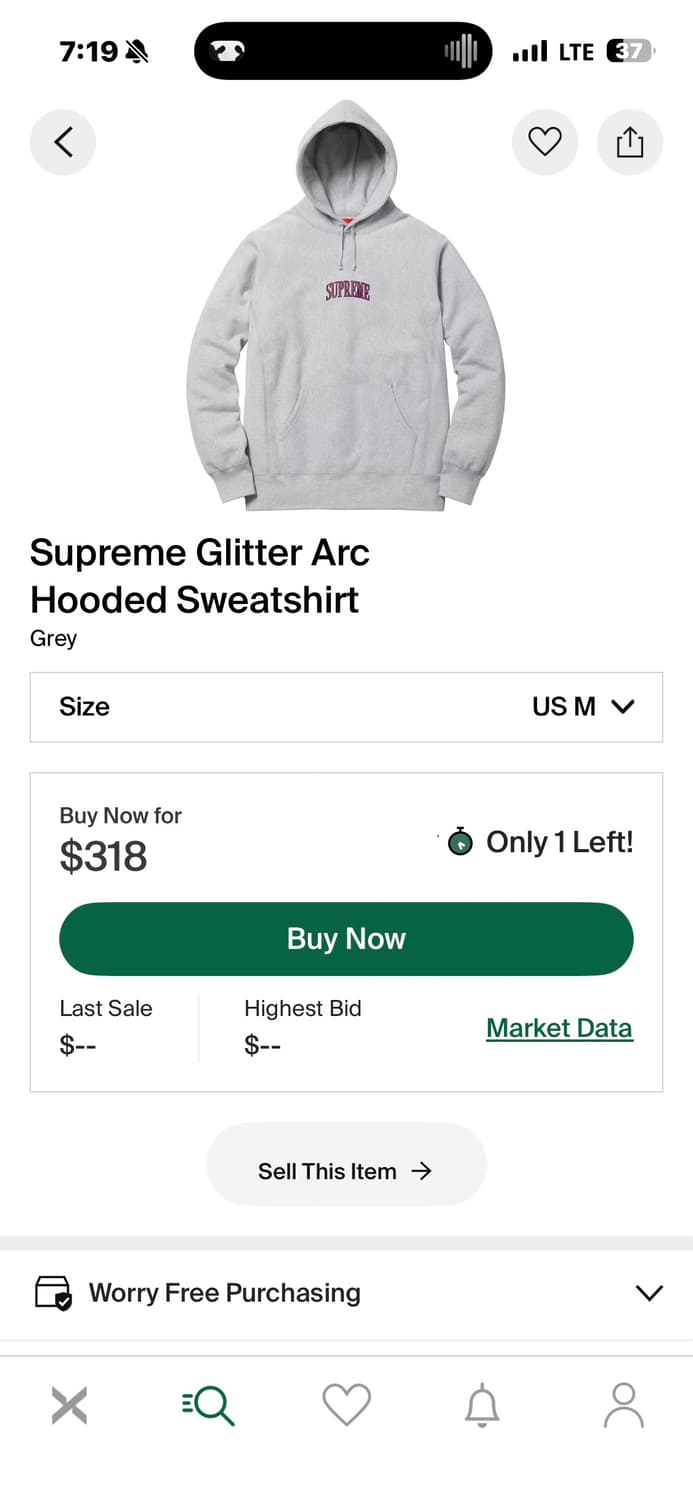 슈프림 [정품] 글리터 후드티 (시세 45만) 글리터 로고 스웻셔츠 m( 상품이미지3