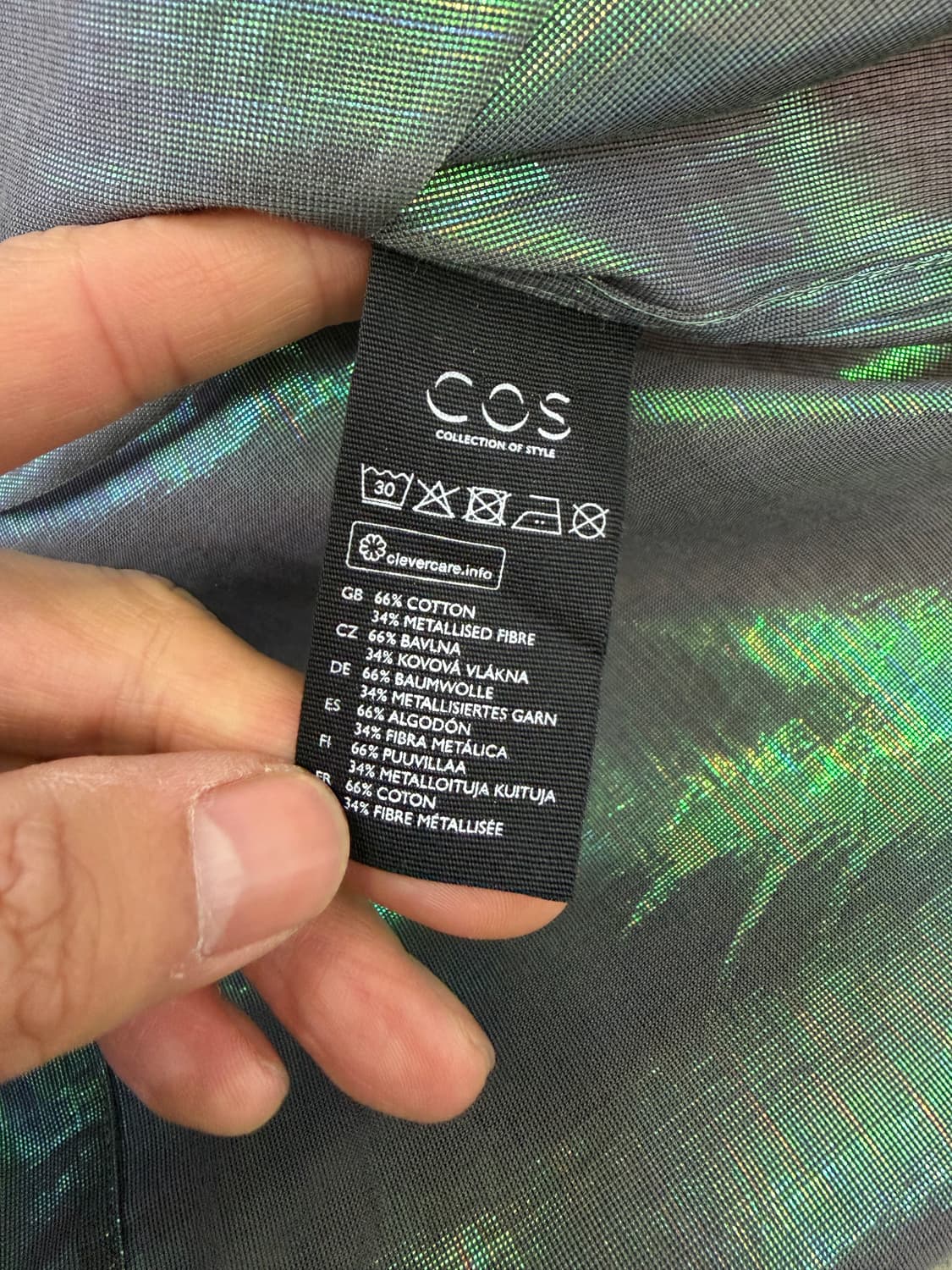 정품) COS 코스 여성 오간자 블랙 배색 반팔 셔츠 34 상품이미지7