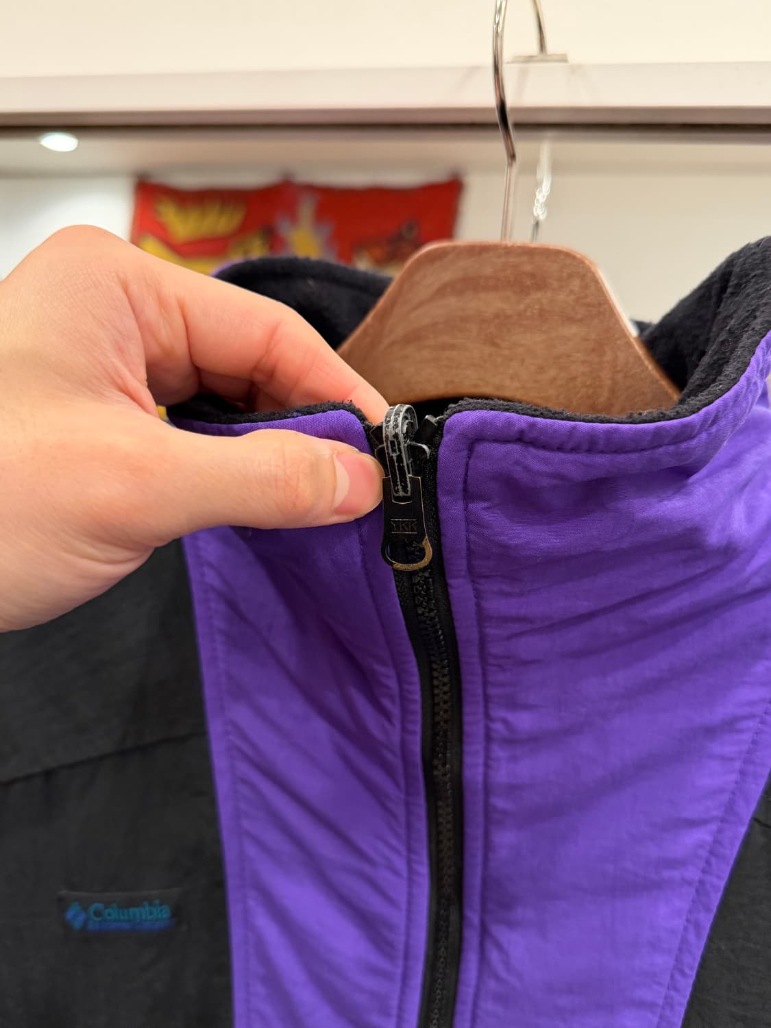 90s Columbia 컬럼비아 나일론 플리스 집업 자켓 상품이미지4