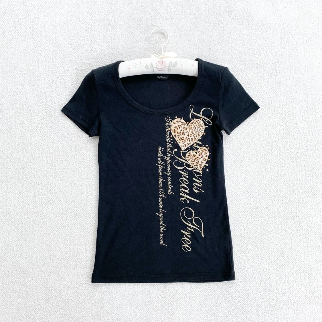 스카이봄버 ♥ 오네갸루 호피 하트 큐빅 탑 상품이미지1