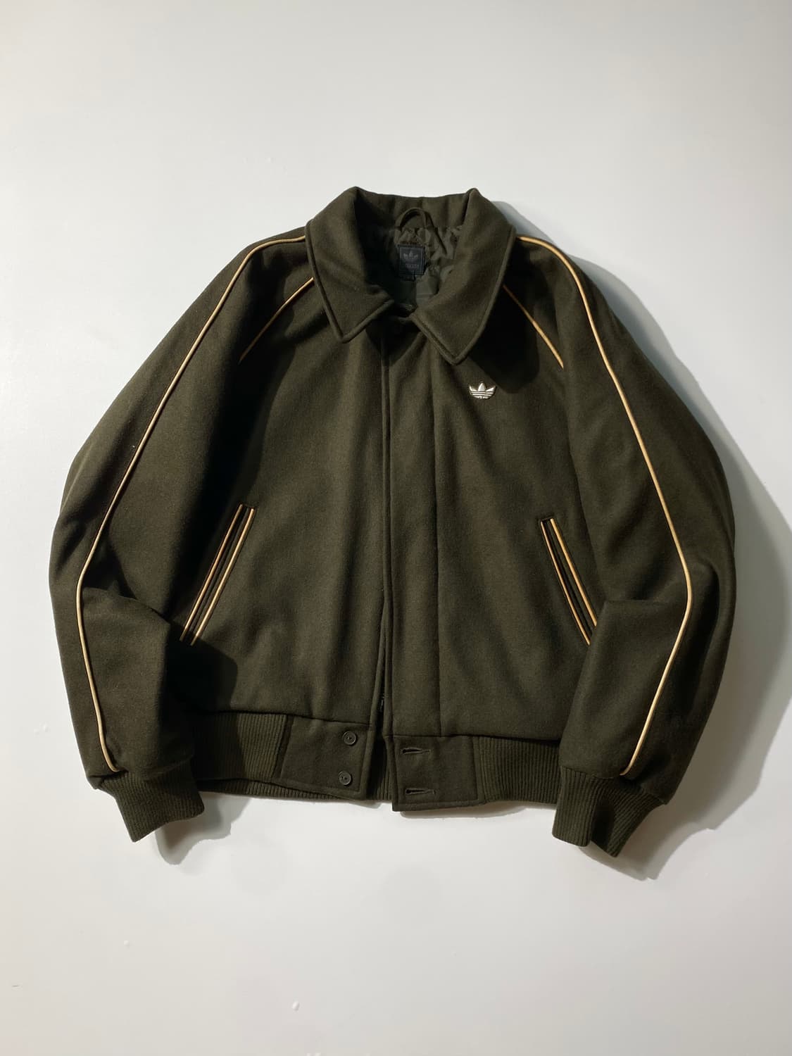[S] 00s Adidas 아디다스 오리지널 카키 울 블루종 자켓 상품이미지1