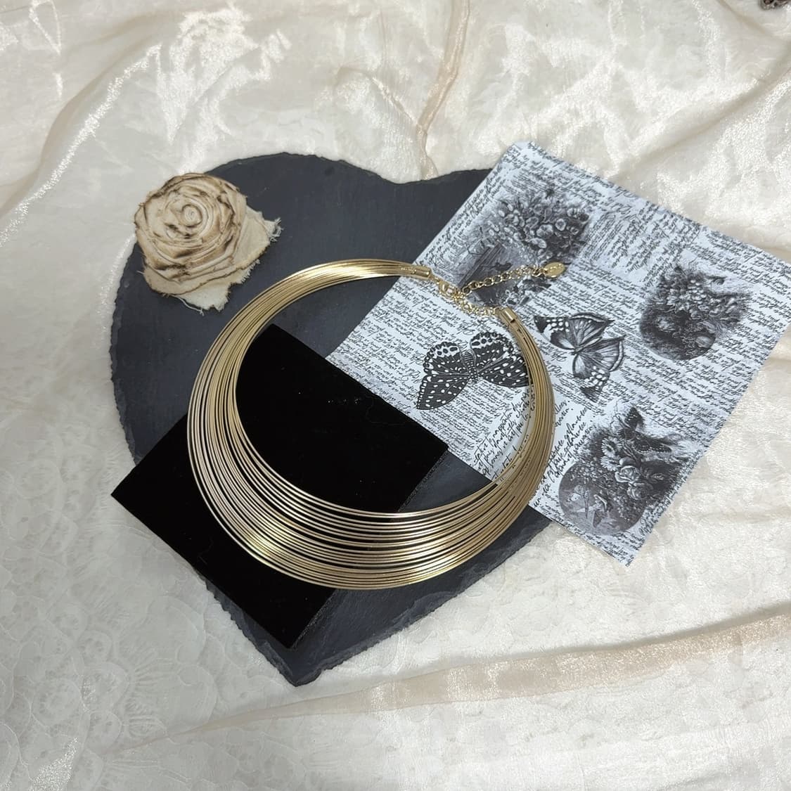 빈티지 골드톤 ICNG 레이어드 초커 목걸이 상품이미지2