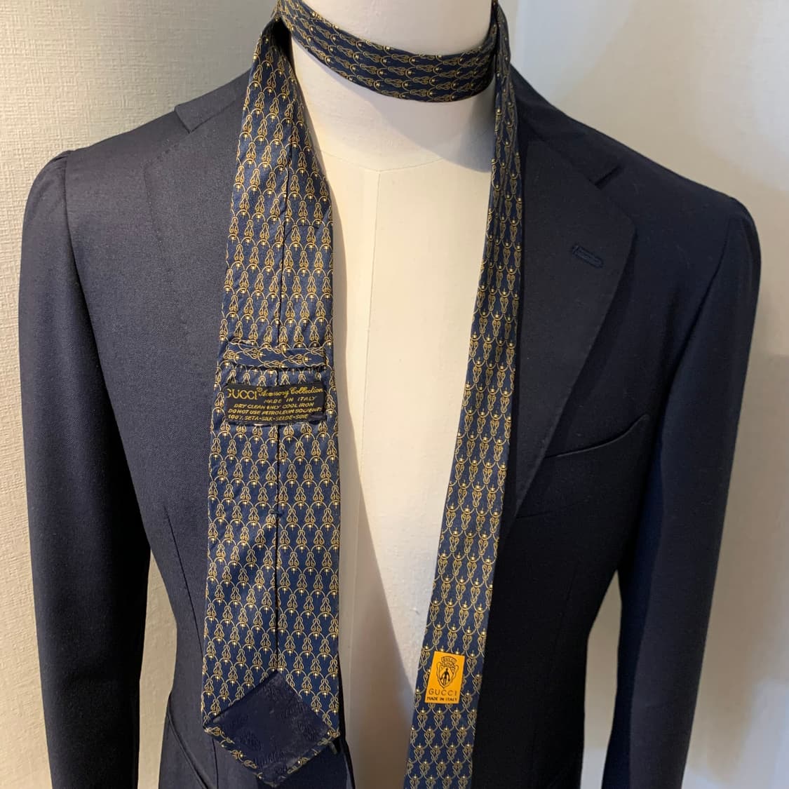 구찌(GUCCI) 기하학적패턴 GG심플로고 명품넥타이 이태리 100실크 상품이미지2