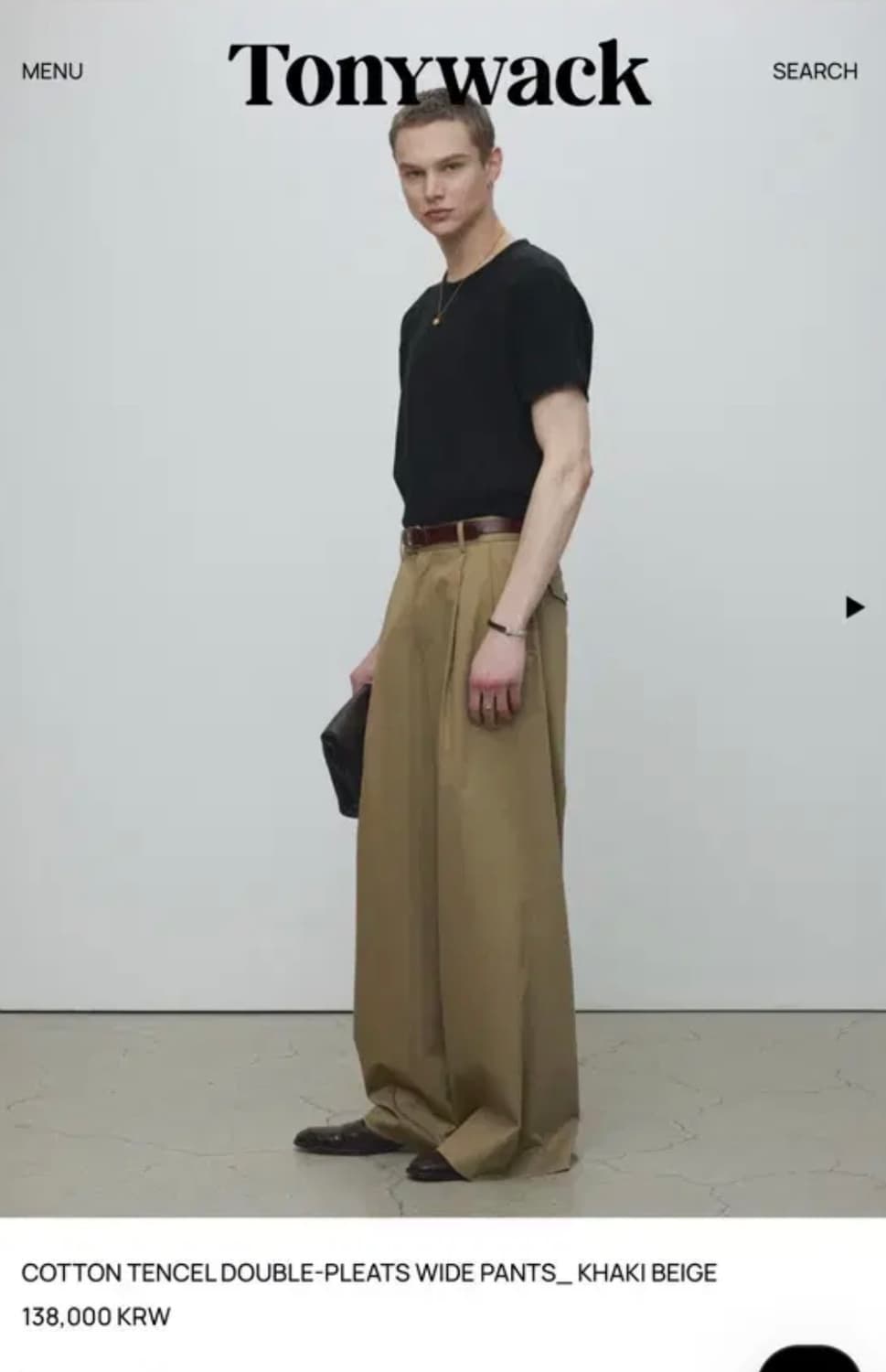 (30) 토니웩 코튼 텐셀 더블 플리츠 와이드 팬츠  상품이미지1