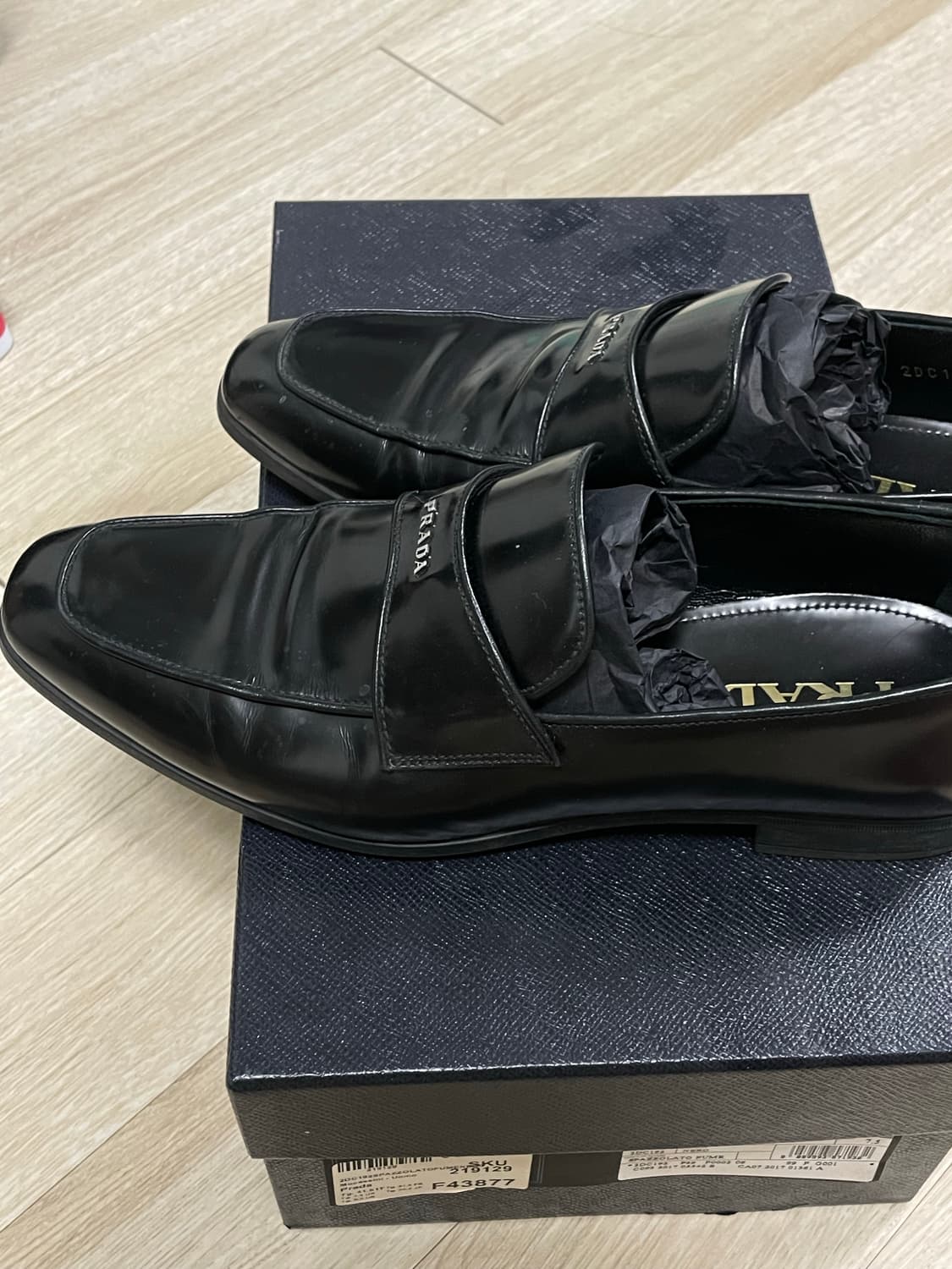 프라다 블랙 레더 로퍼 상품이미지3