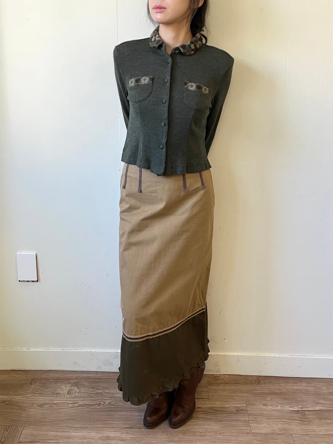 DO NOT STEP ON THE WINGS 2% 투톤 스커트 상품이미지6