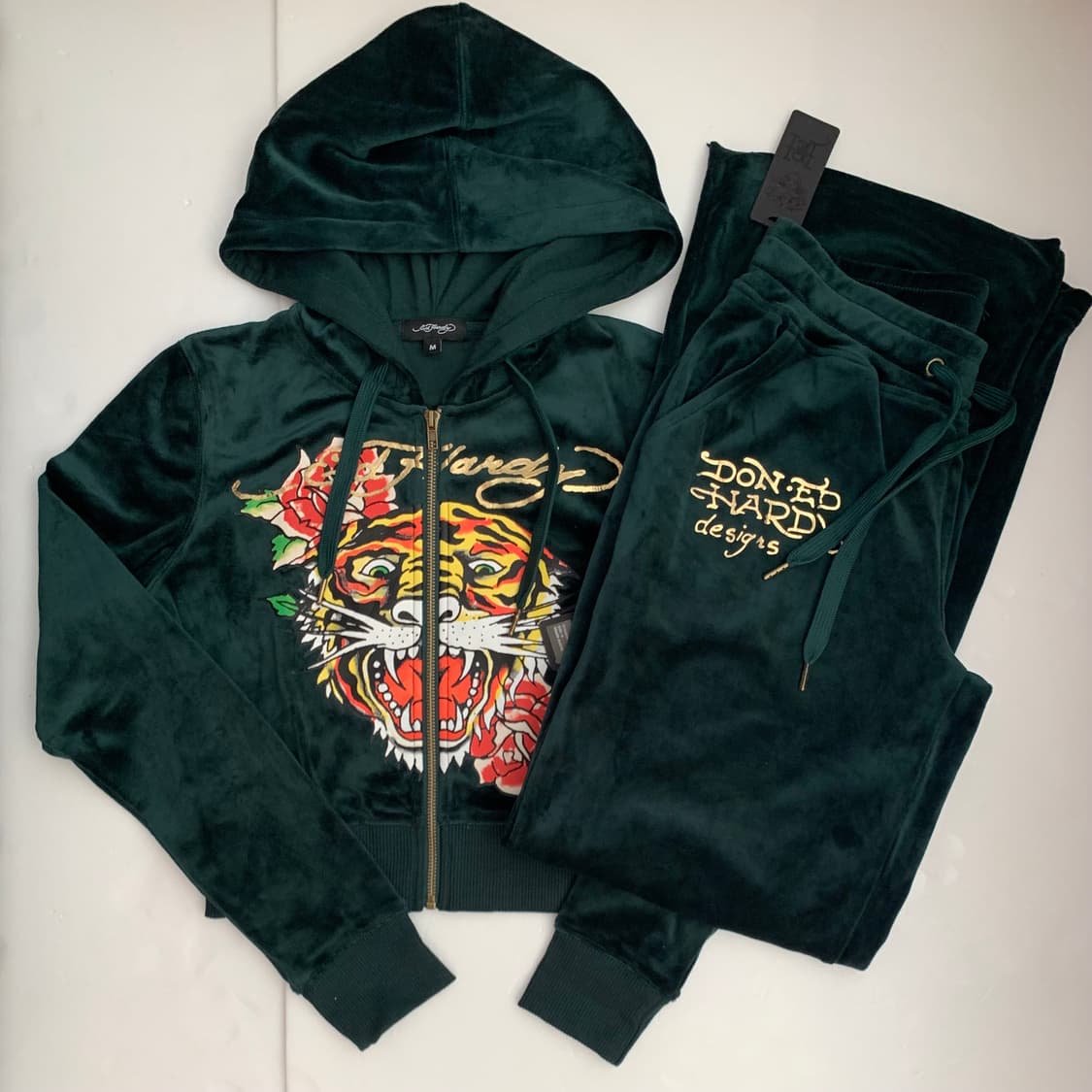 [새제품] 에드 하디 벨루아 벨벳 후드집업 팬츠 셋업 상품이미지3