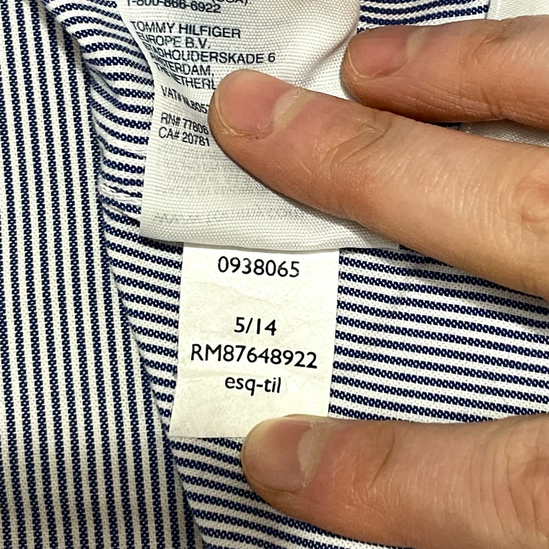 타미힐피거 네이비 스트라이프 포켓 셔츠 여성L 상품이미지7