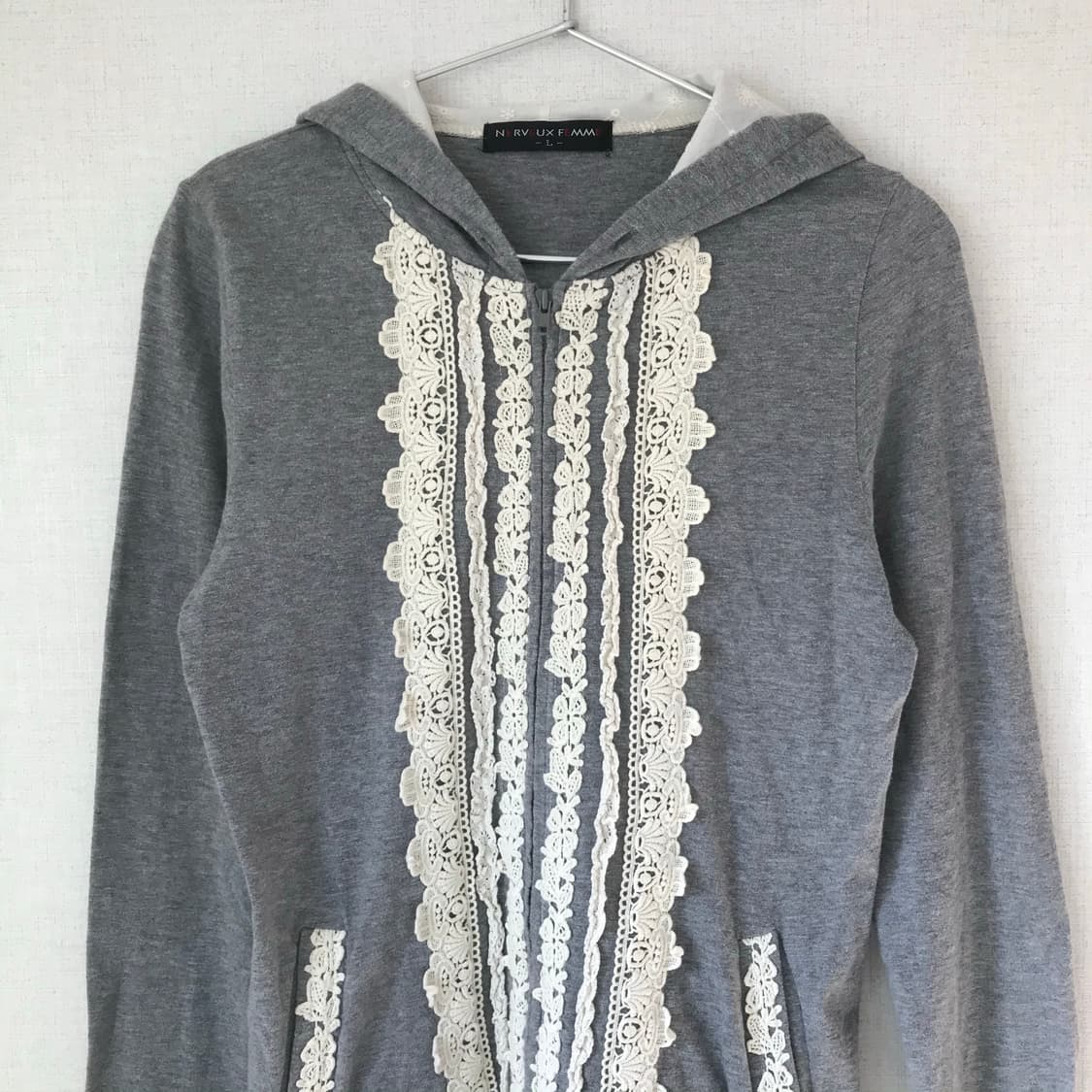 lace detail hoodie  상품이미지2