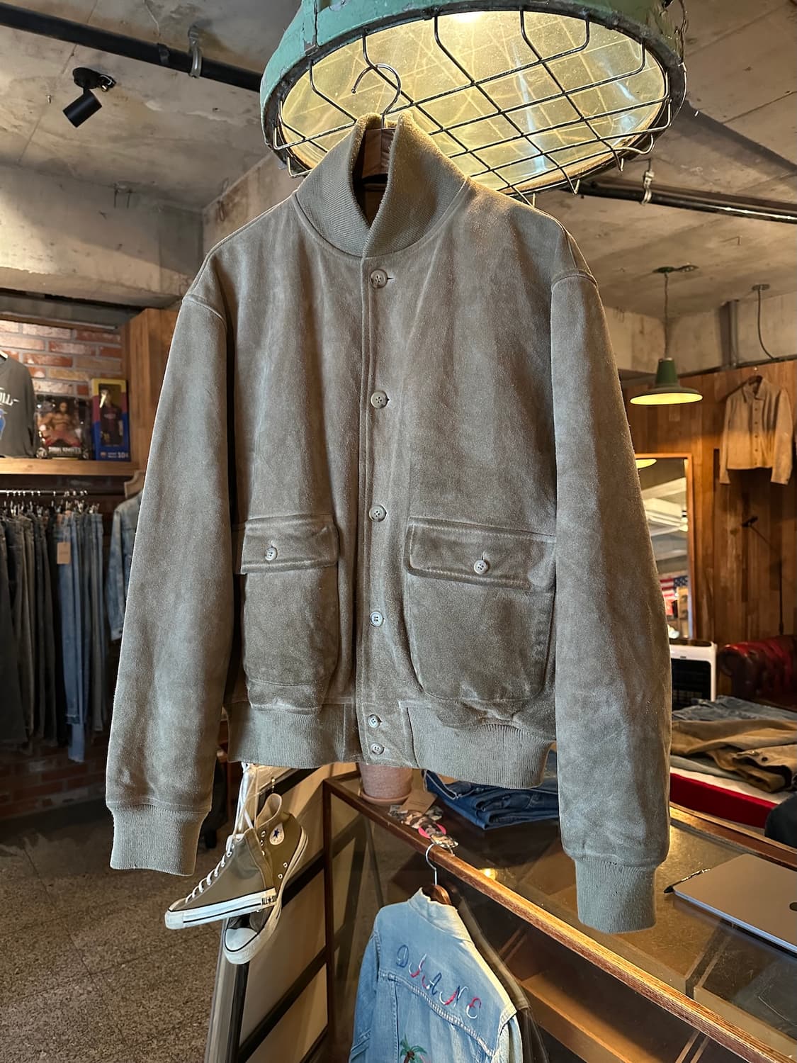 90s 빈티지 폴로 랄프로렌 A-1 스웨이드 레더 자켓 상품이미지1