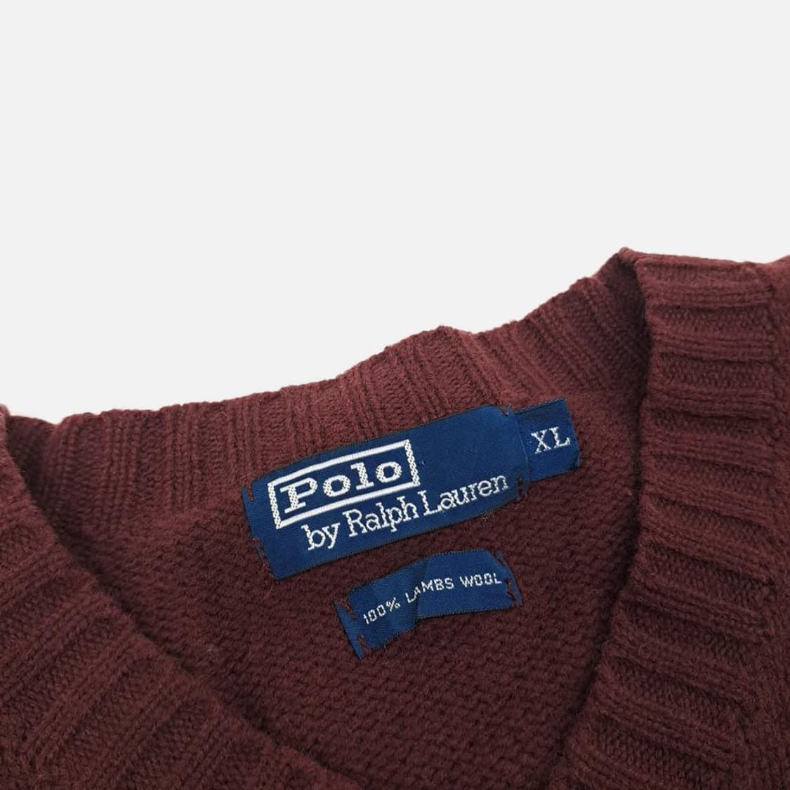 (CS569)XL 폴로 랄프로렌 버건디 V넥 램스울 니트 스웨터knit 상품이미지4