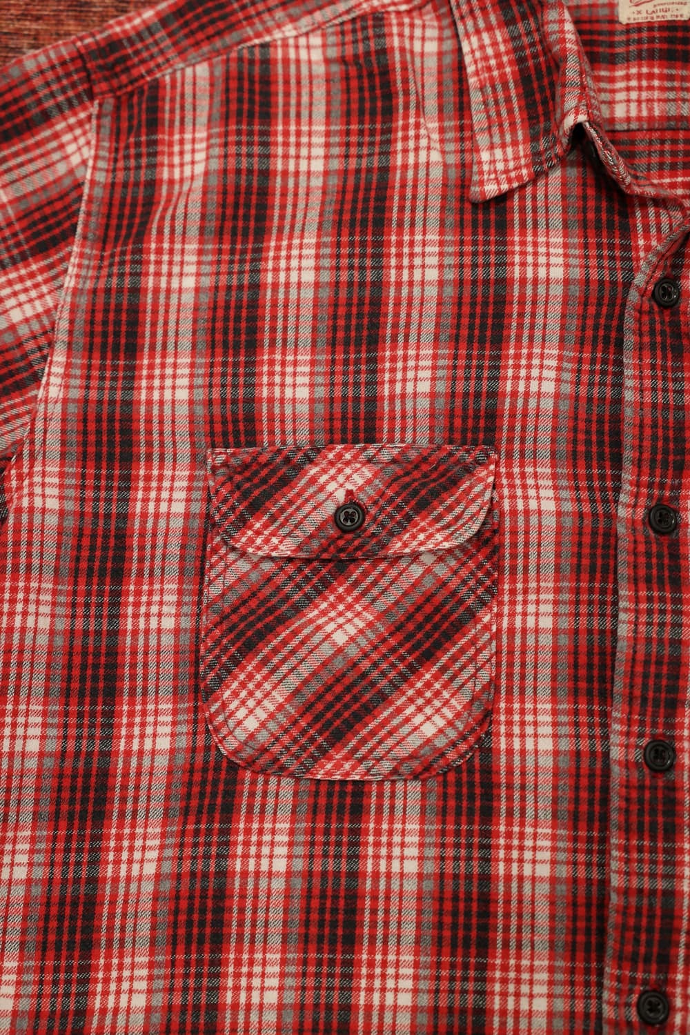 에드윈 레드 플란넬 체크 셔츠 판매 상품이미지5