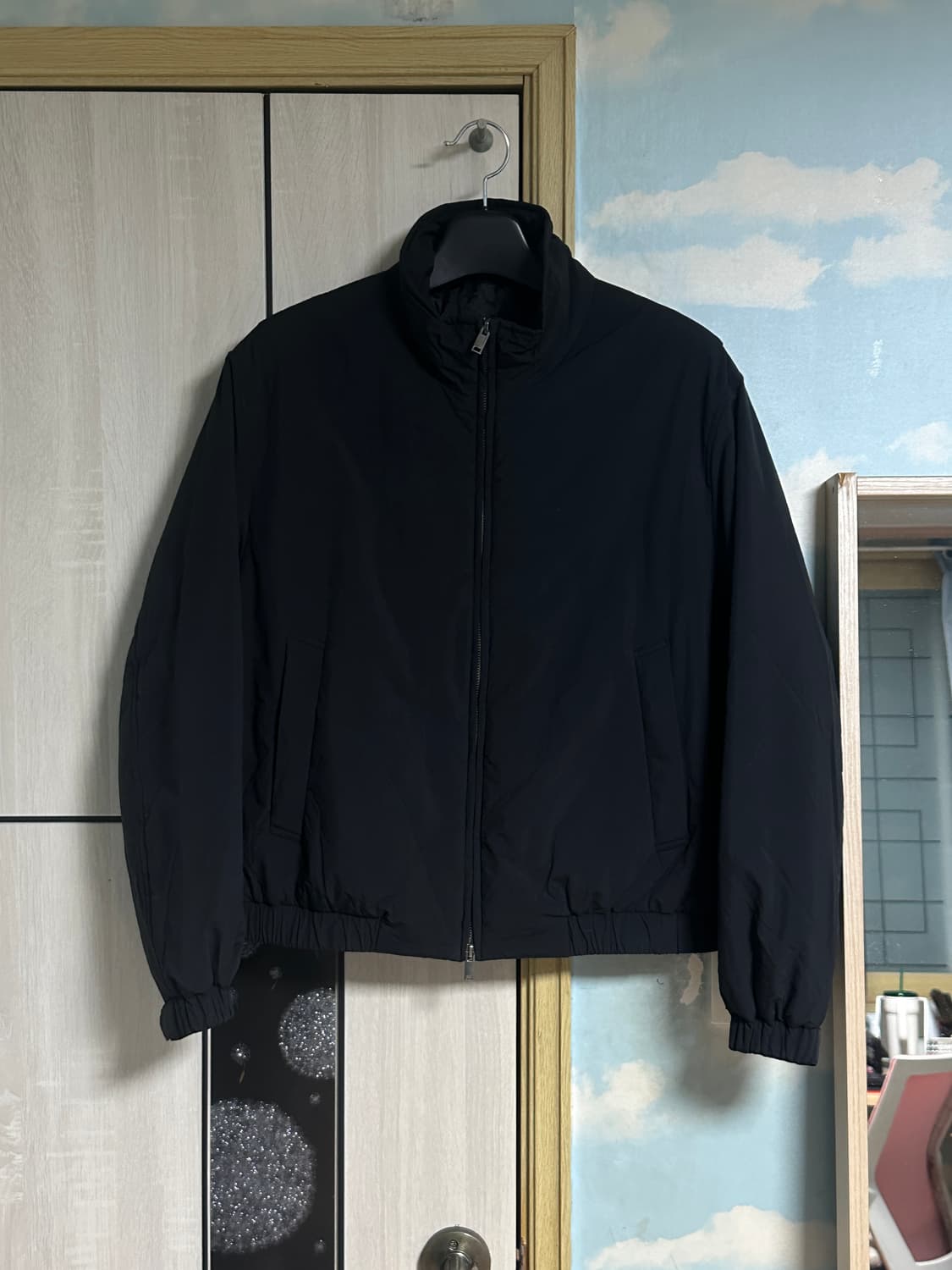 (XL) 무탠다드 하이넥 패딩 블루종 재킷 [블랙] 상품이미지2