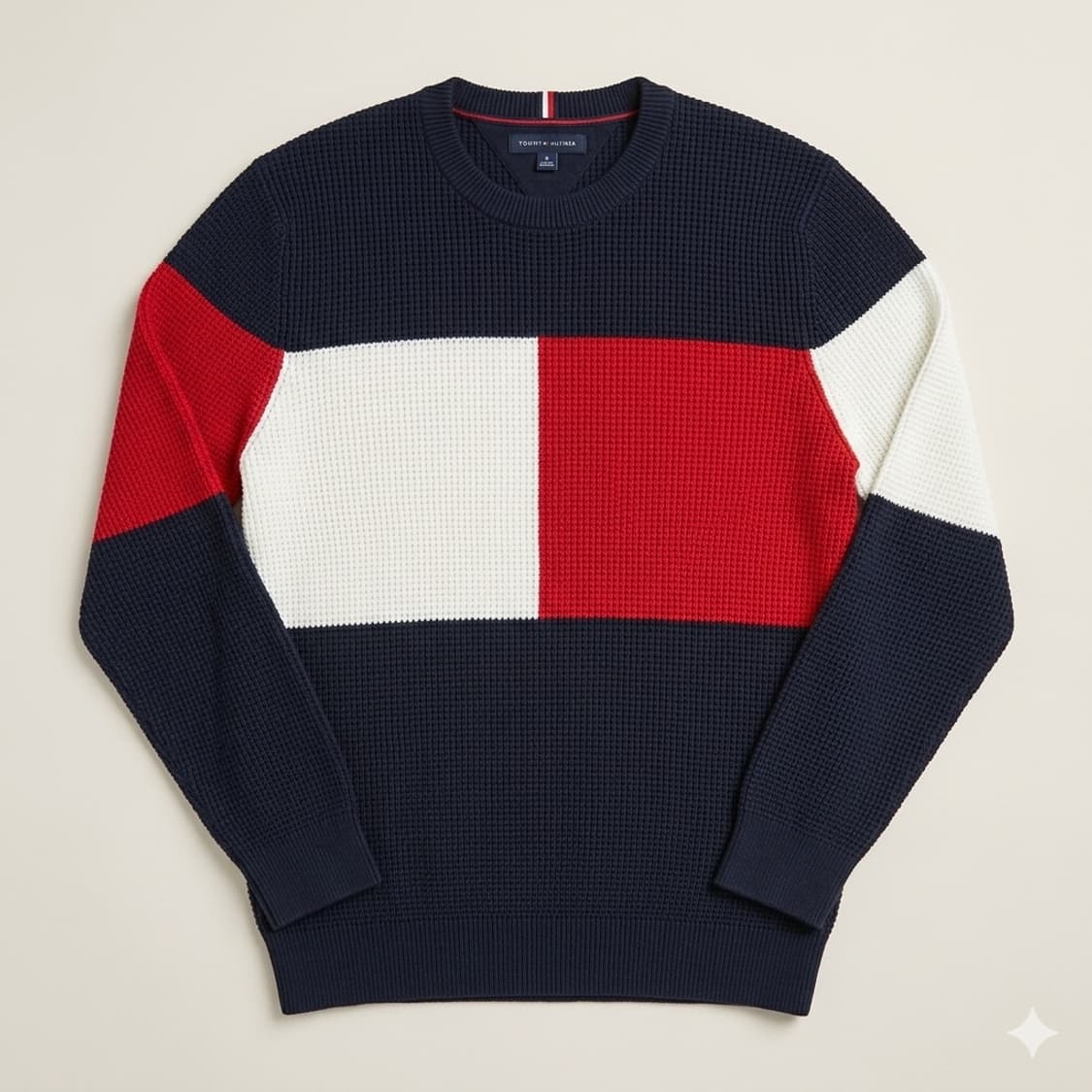 [L] TOMMY HILFIGER 타미힐피거 빅로고 와플 니트 상품이미지1