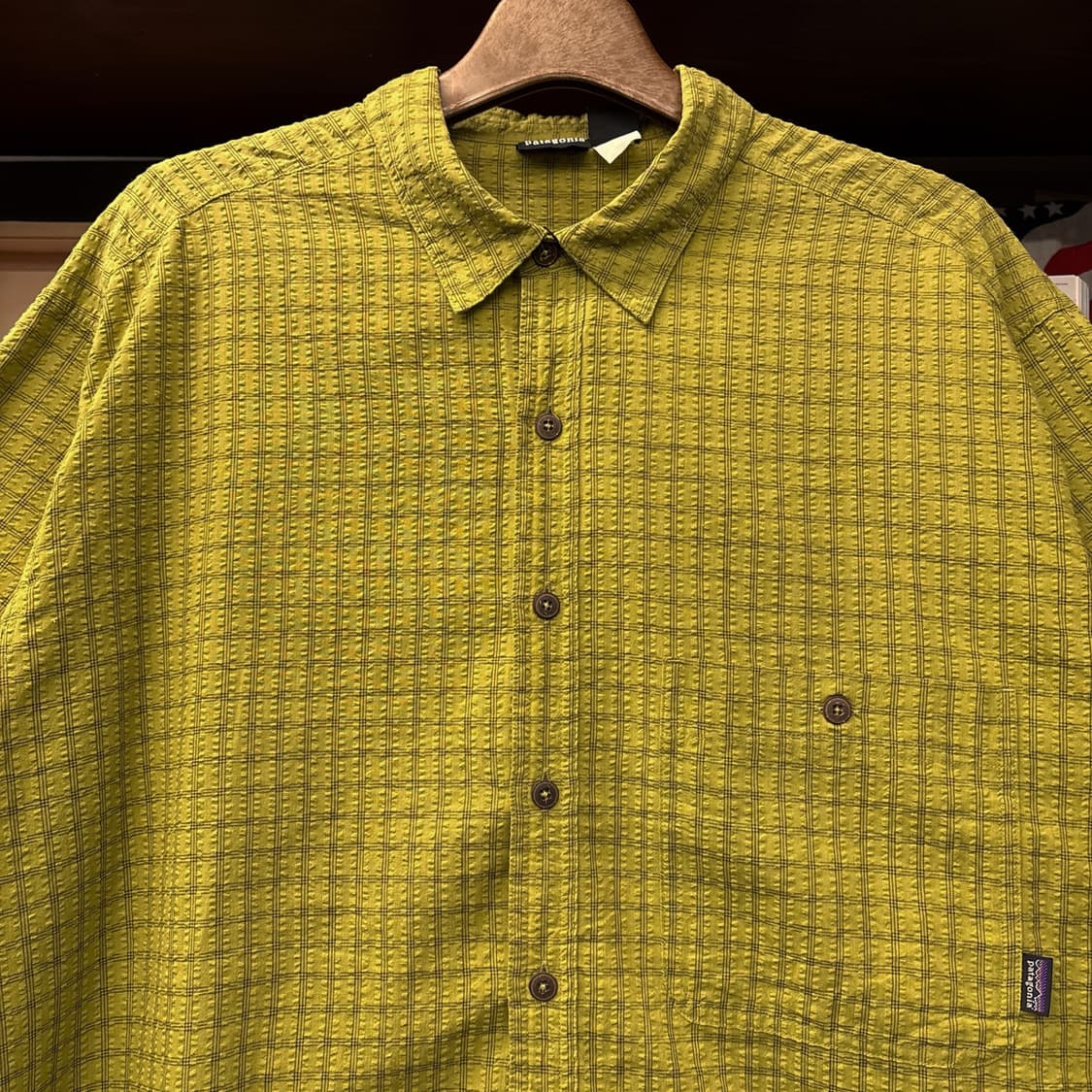 00s 파타고니아 어크로스 체크패턴 시어서커 셔츠 올리브 N1154 상품이미지3