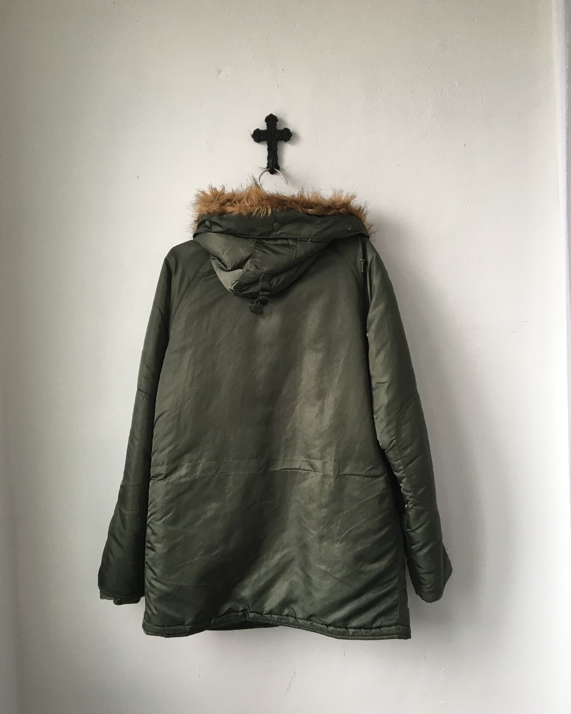 Alpha industries fake fur hood khaki jum 상품이미지2