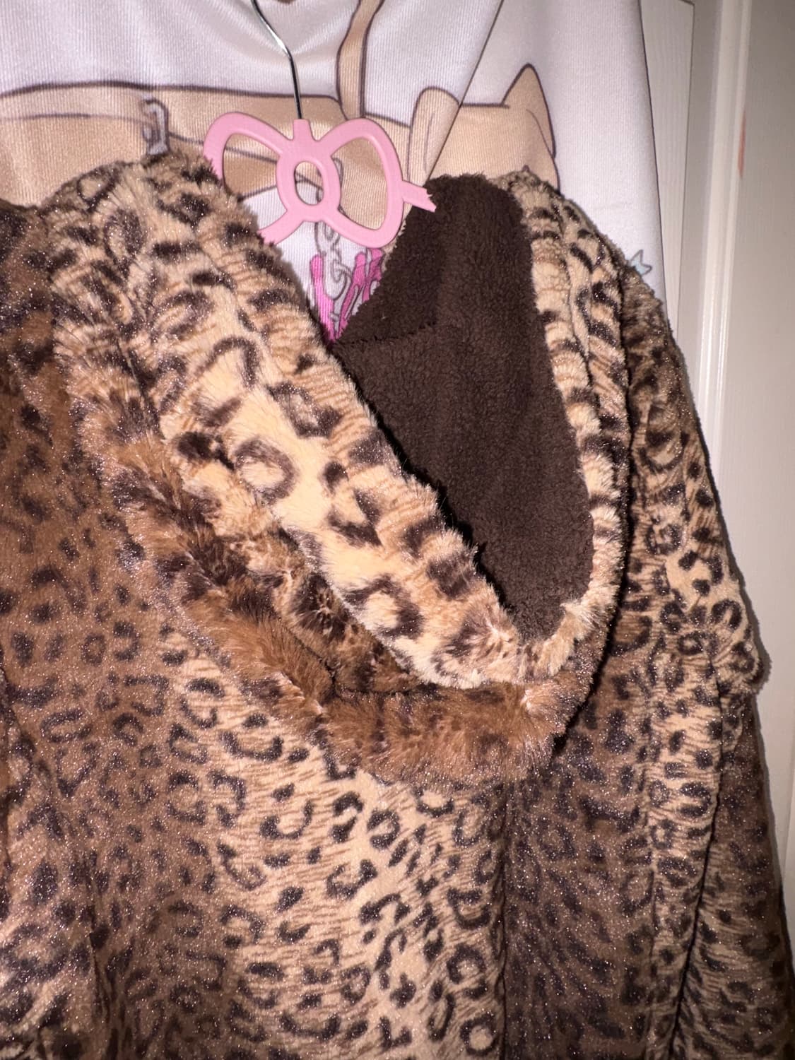 빈티지 호피 퍼 후드집업 갸루 상품이미지4