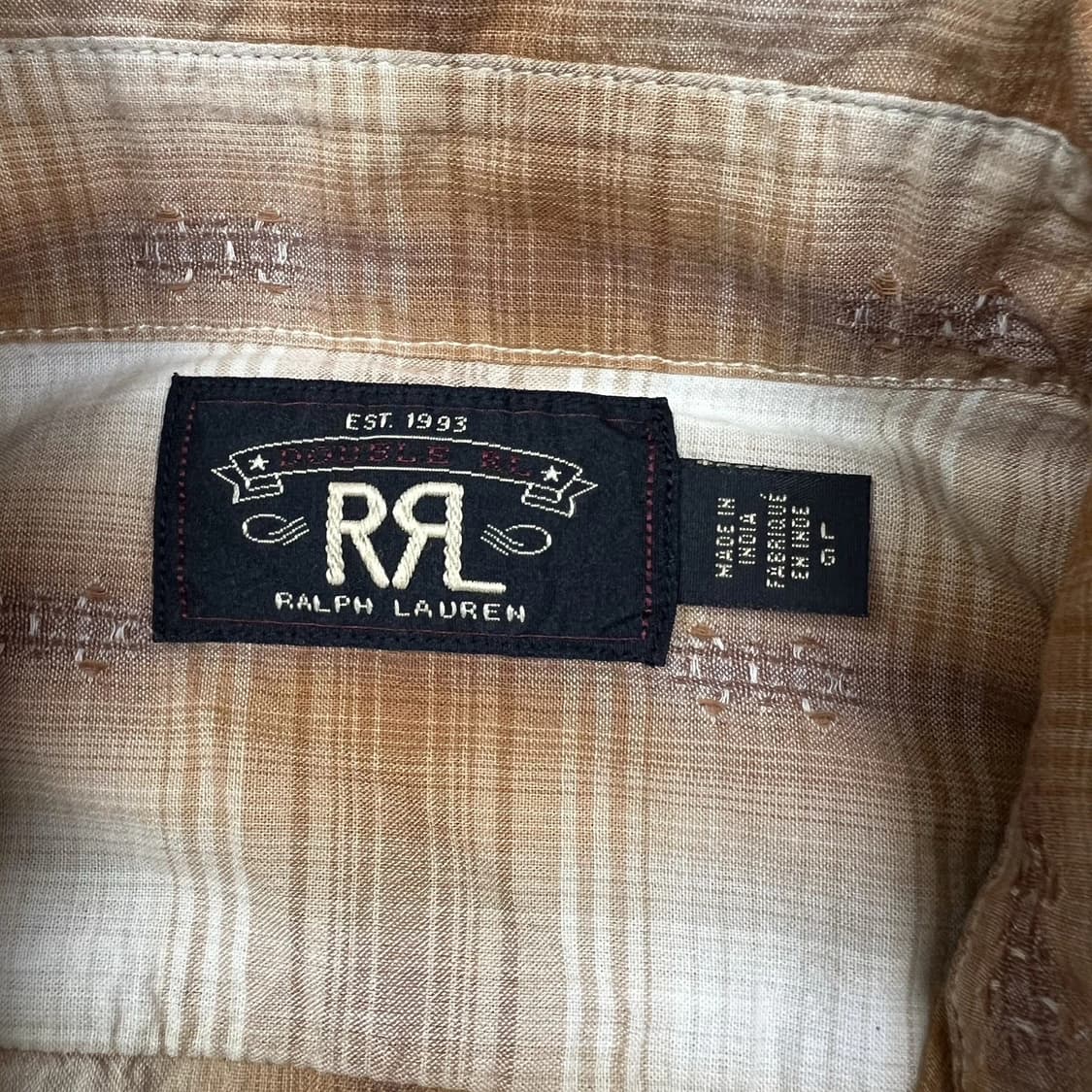 RRL 더블알엘 섀도우 플래드 워크셔츠 브라운/화이트 상품이미지2