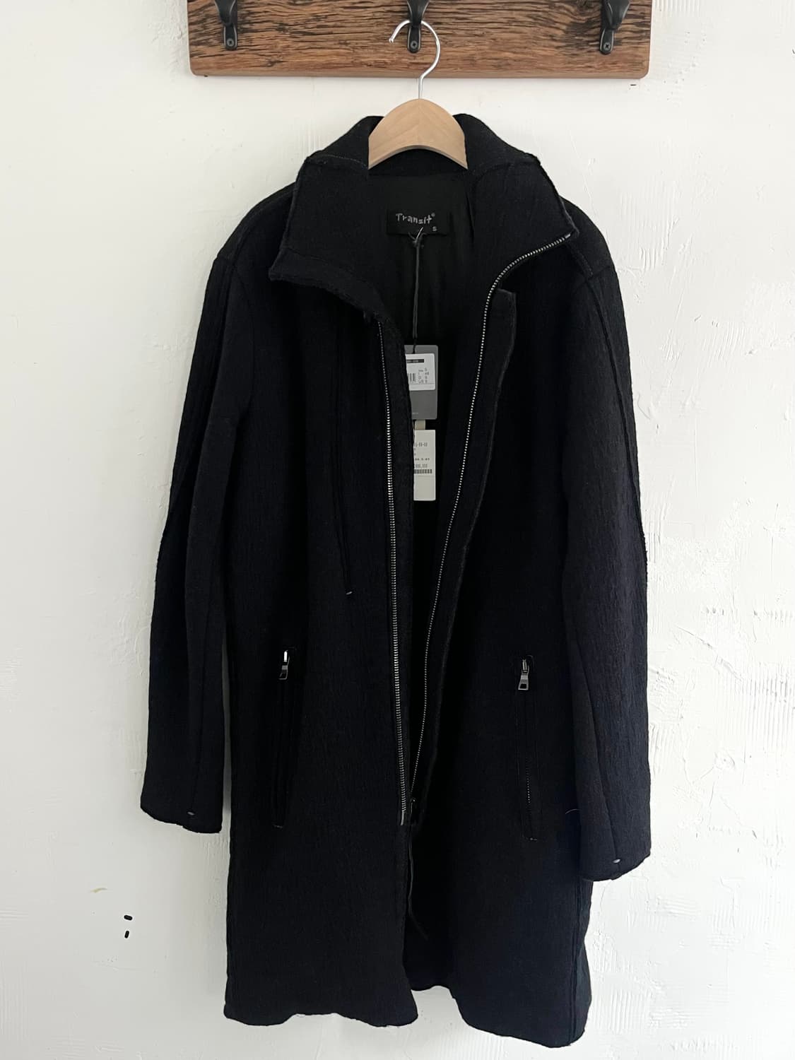 TRANSIT 트랜짓 블랙 컬러 울 코트 상품이미지6